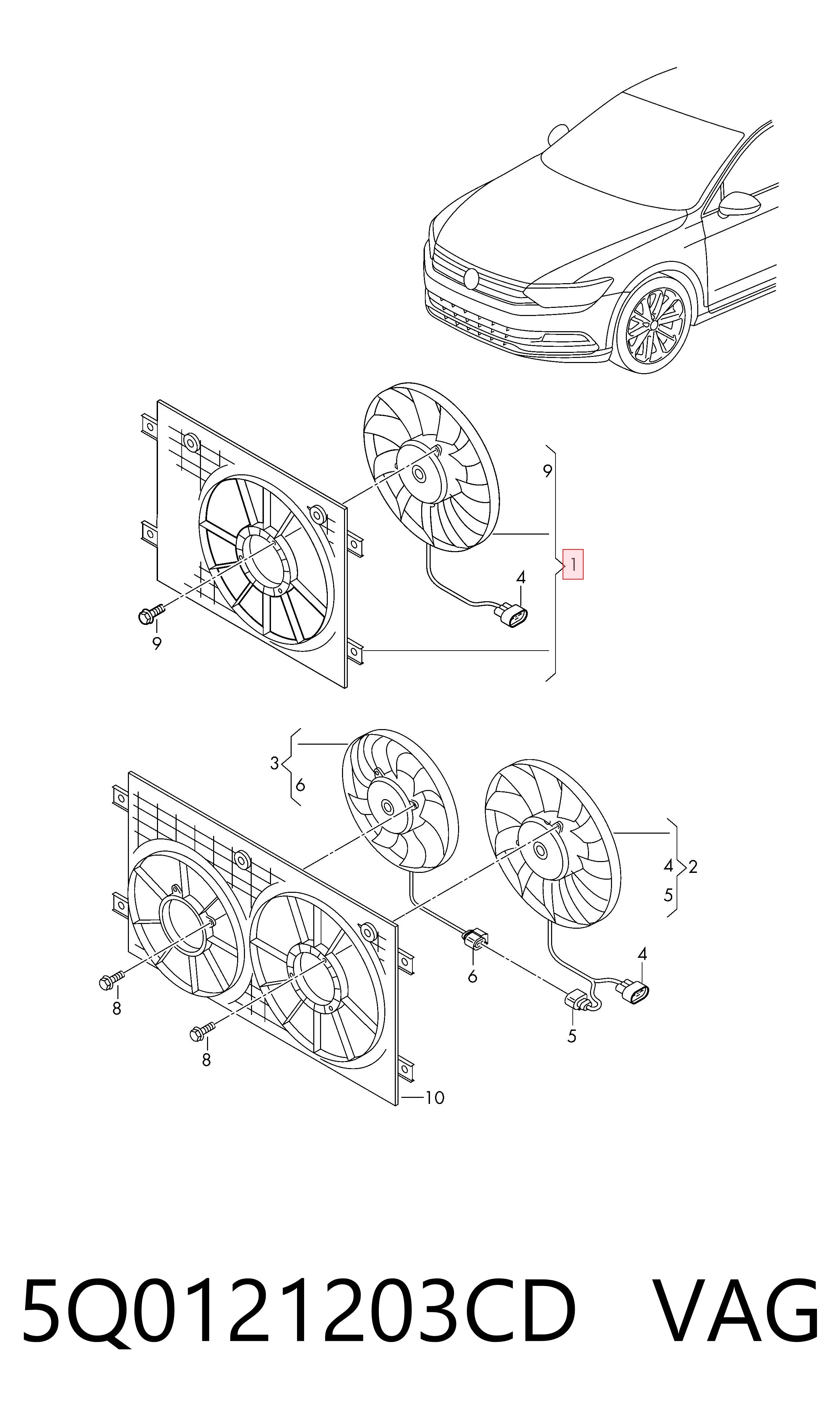 Comprar Ventilador del motor Volkswagen Tiguan I 5N1, 5N2