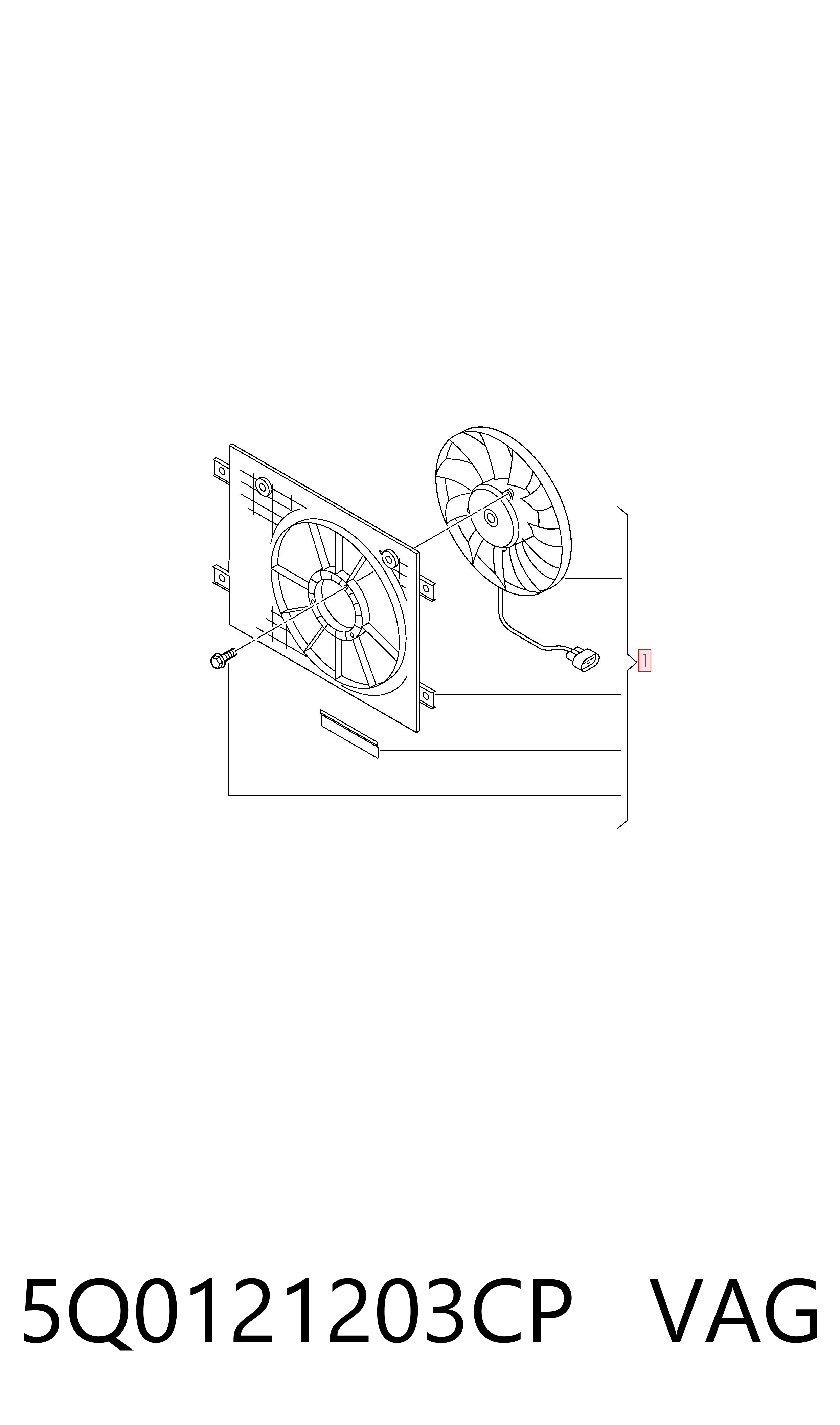 Electroventilador del motor Volkswagen Tiguan (2017-2026)