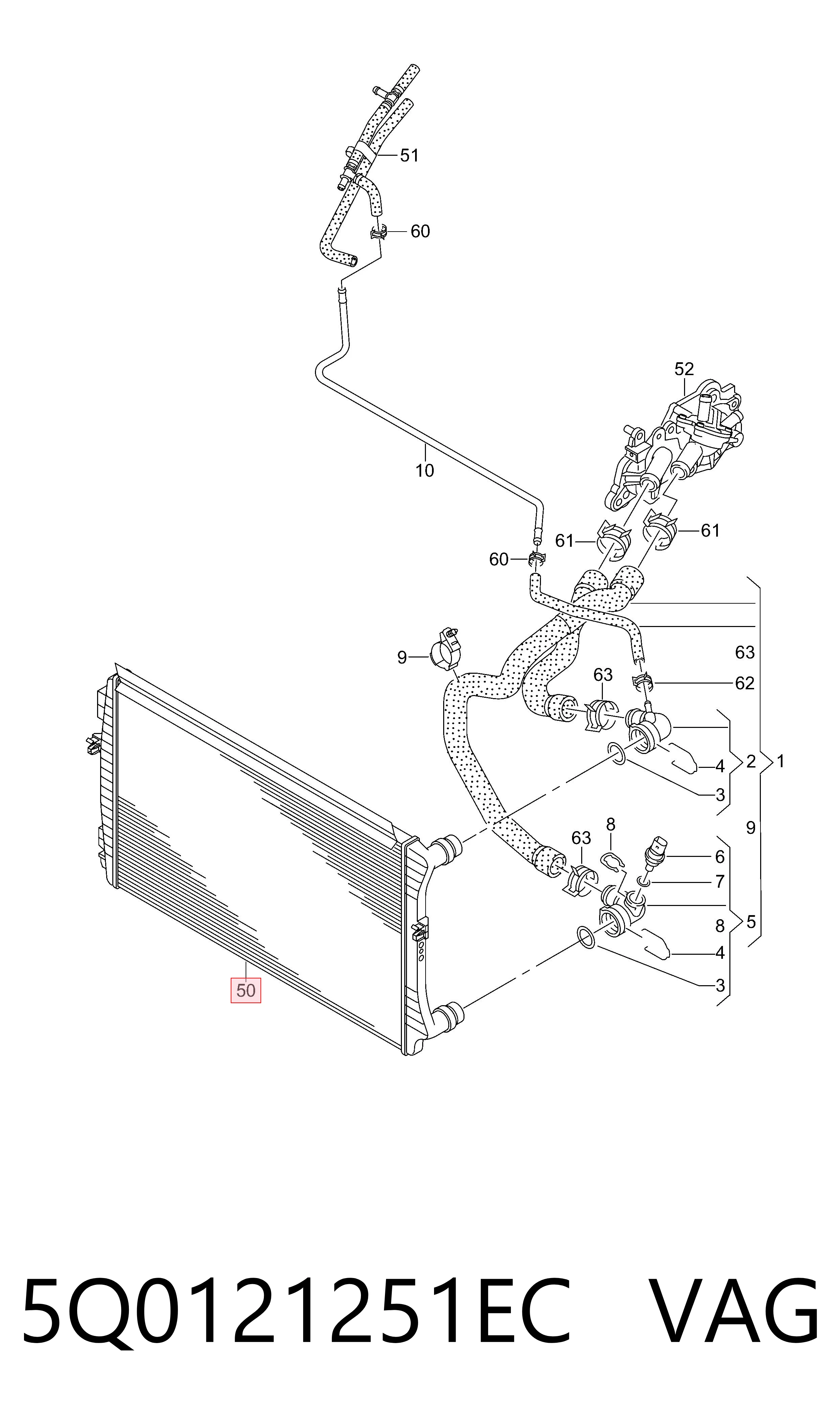 5Q0121251EC VAG Refrigeración del motor