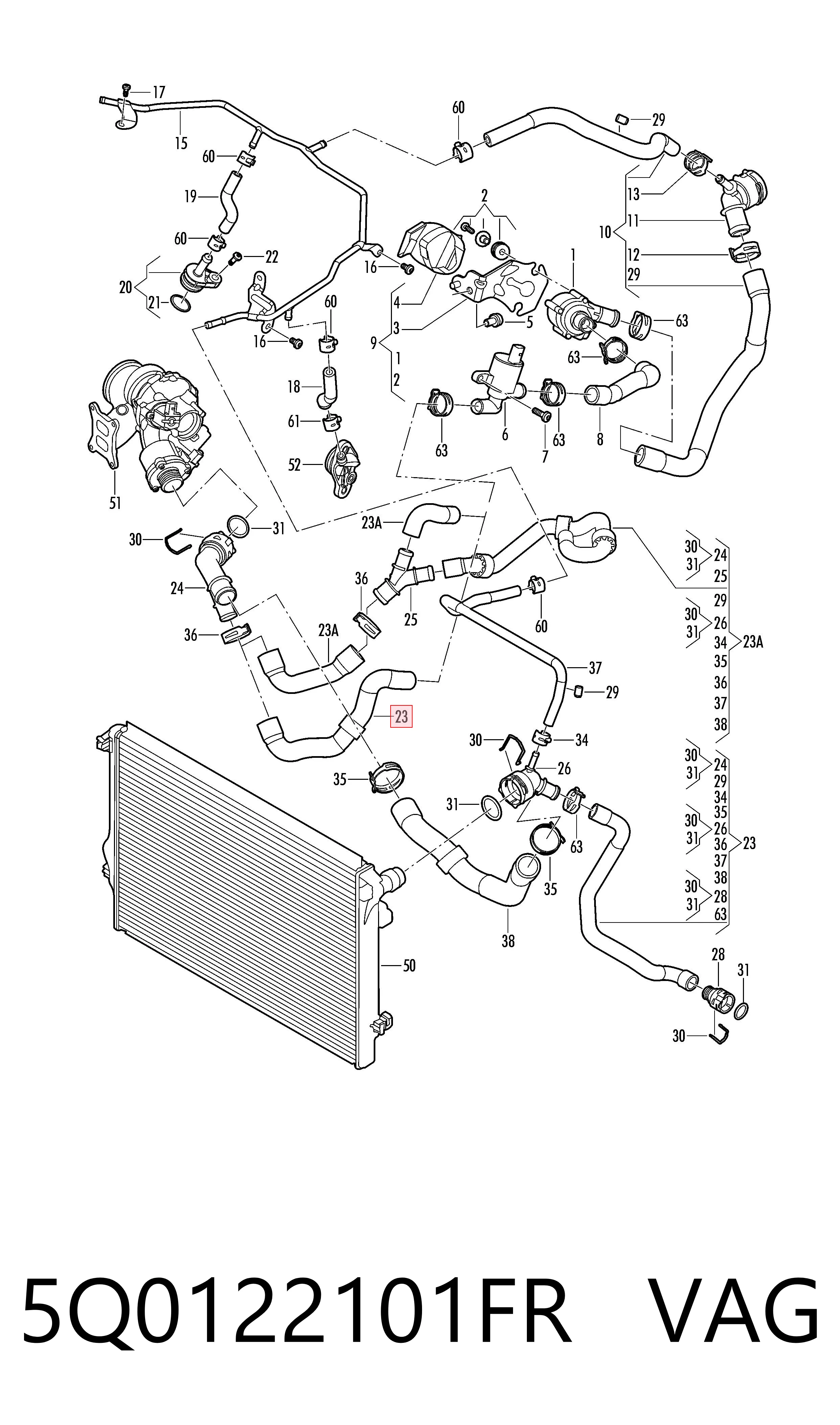  VAG 5Q0122101FR precio, desde 72,57 EUR