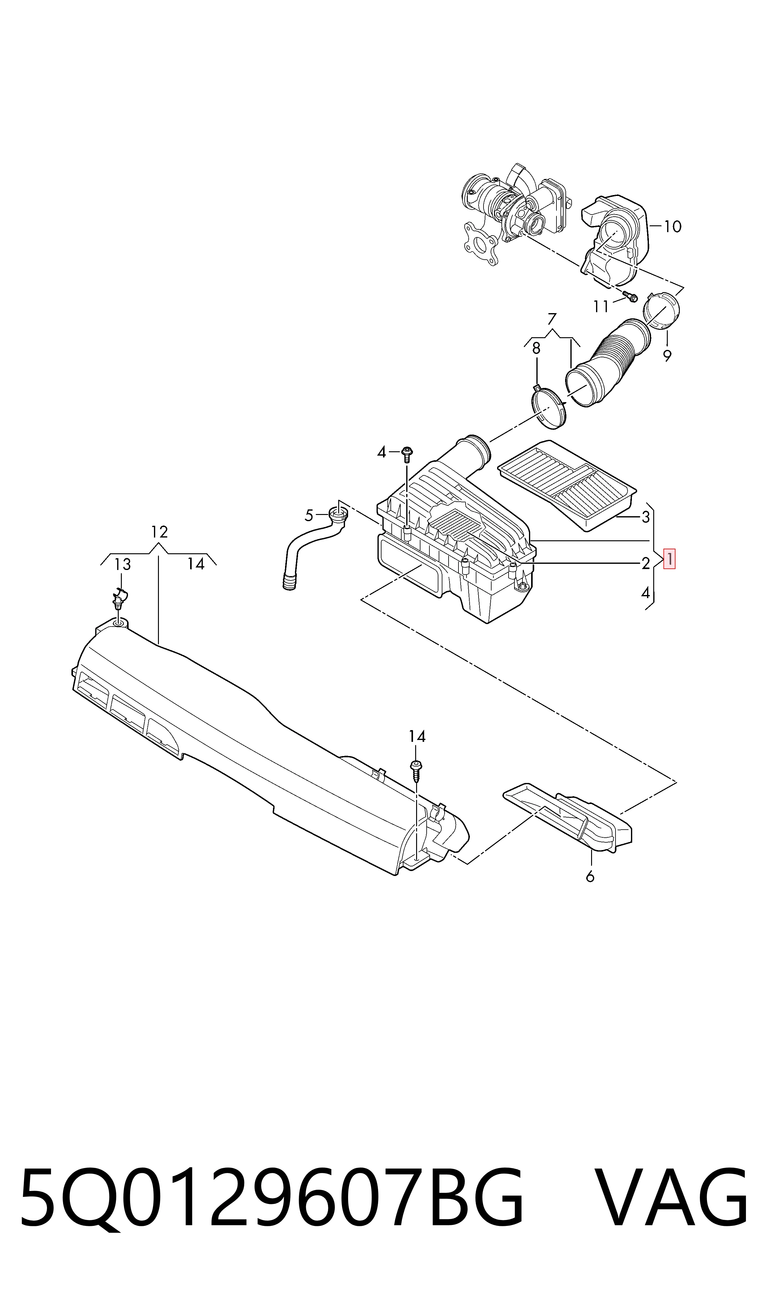 Carcasa del filtro de aire para Volkswagen T-CROSS  C11, D31