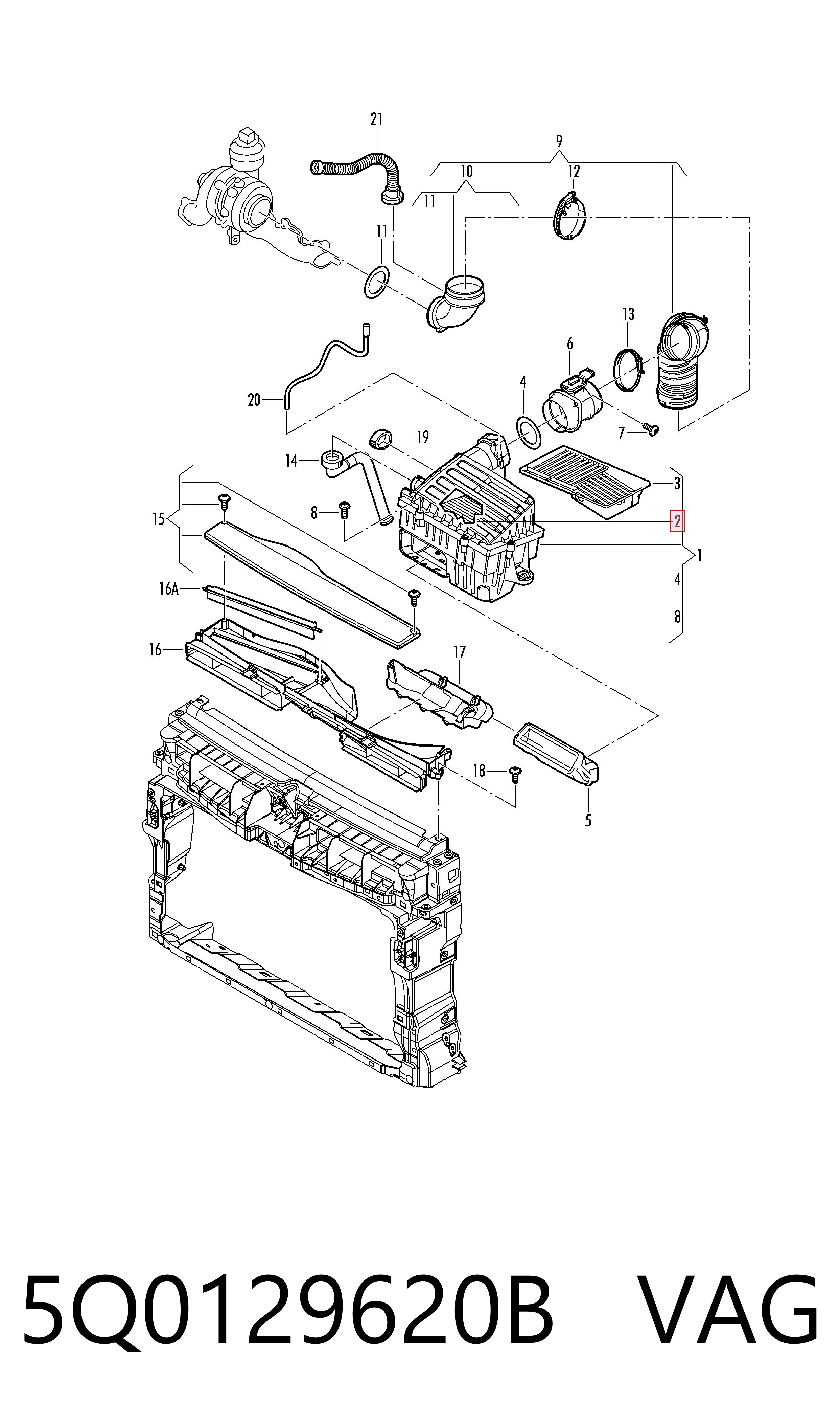 5Q0129620B VAG Filtro de aire de motor