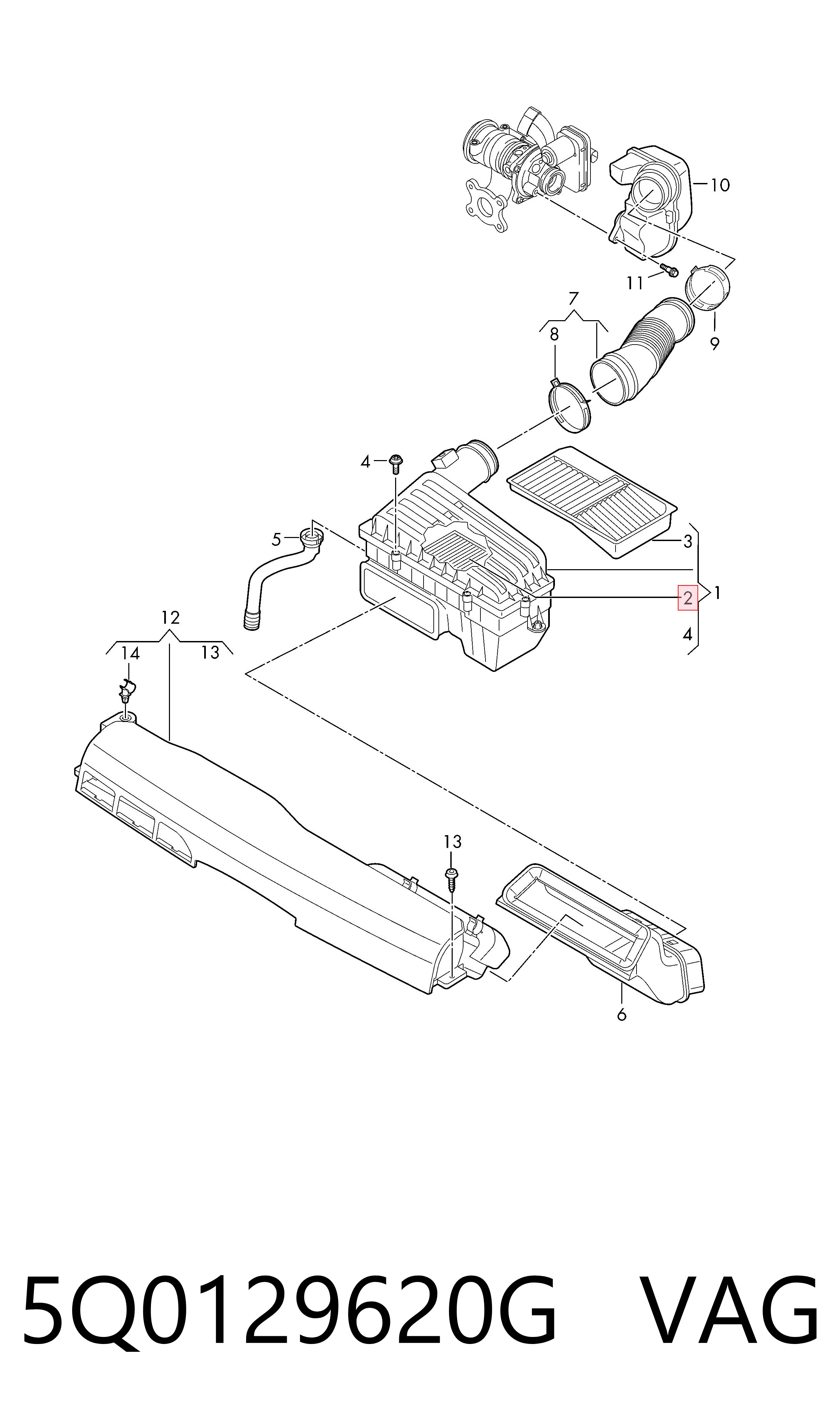 5Q0129620G VAG Filtro de aire de motor