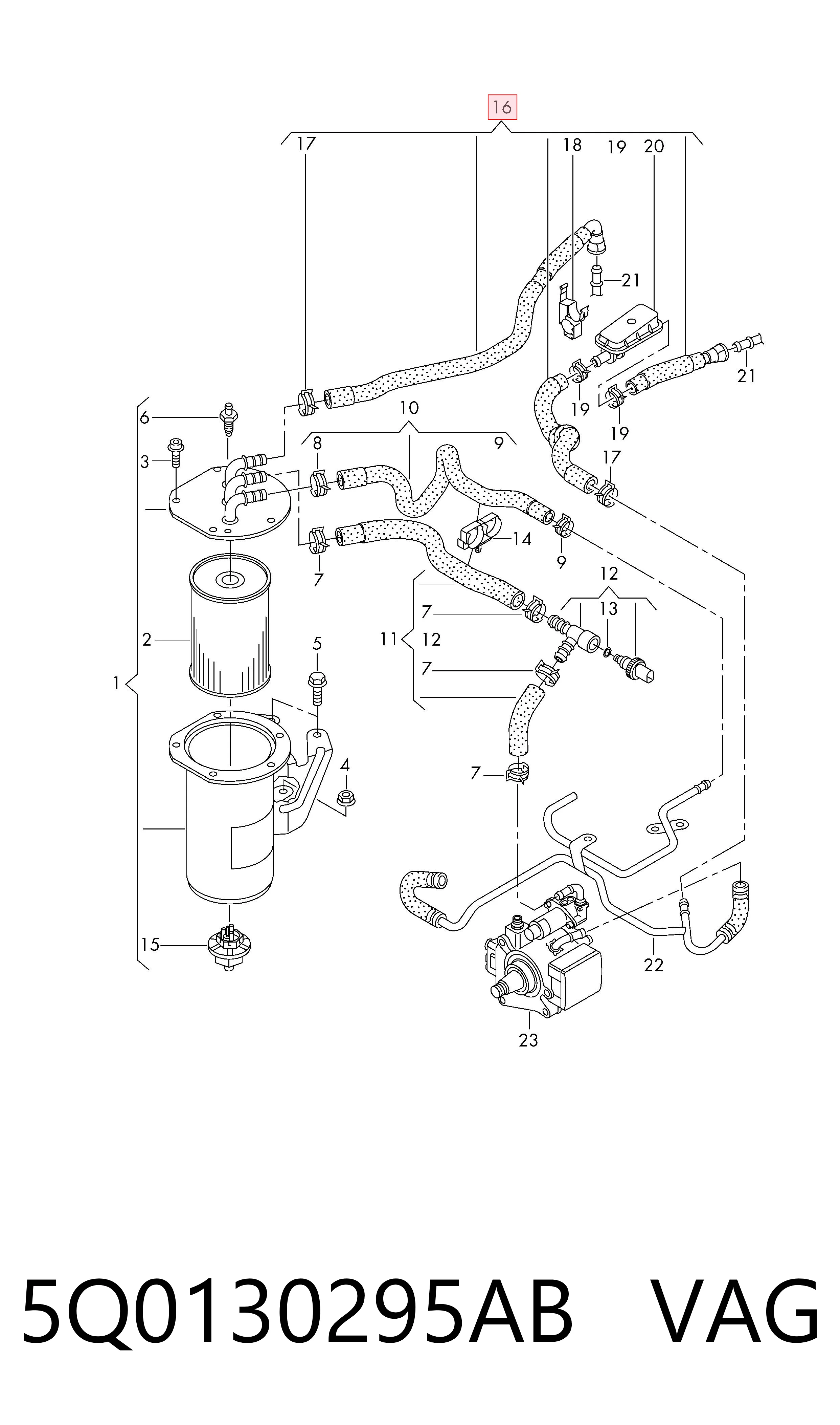 5Q0130295AB VAG Sensor de temperatura de combustible
