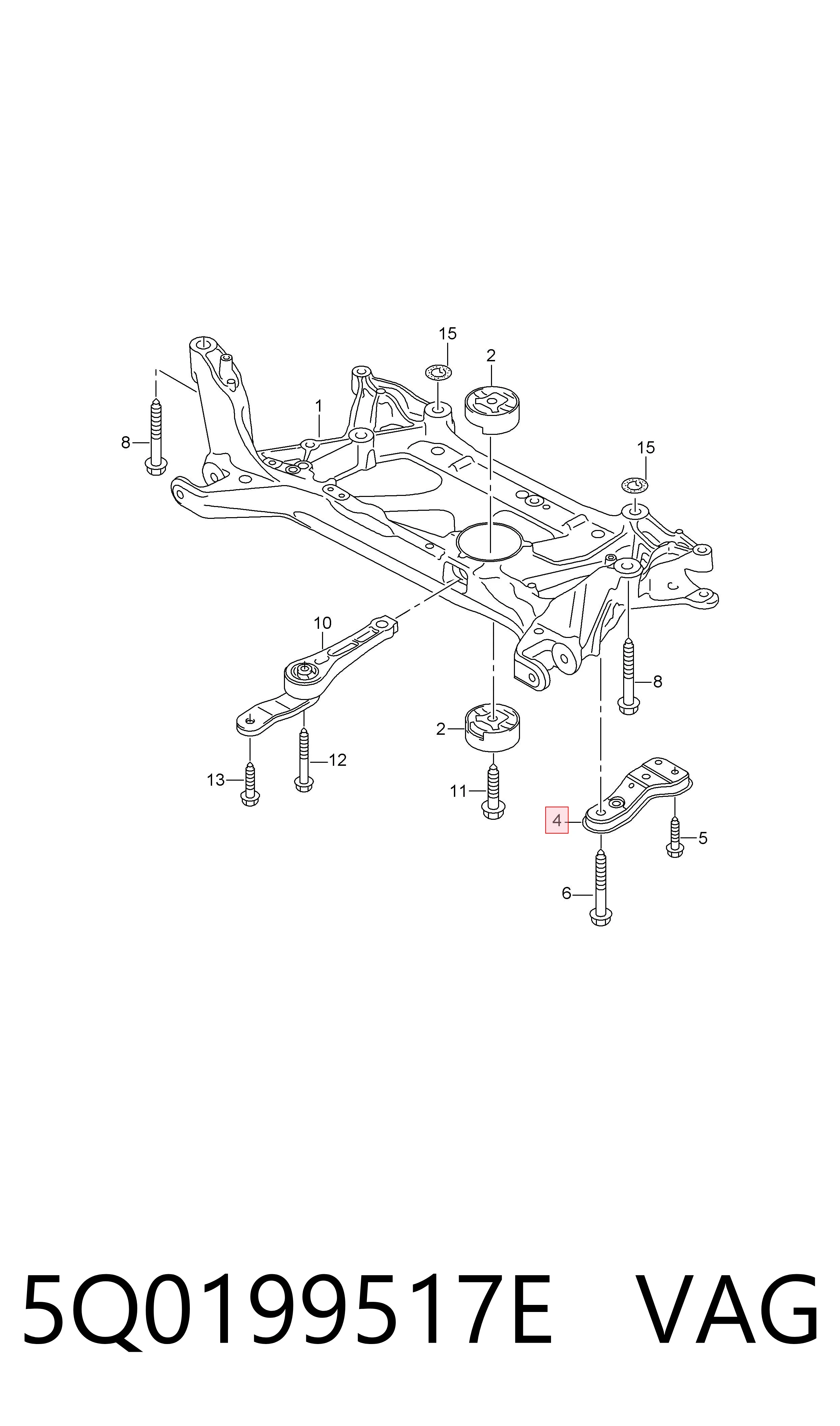 5Q0199517E VAG Soporte de viga delantera