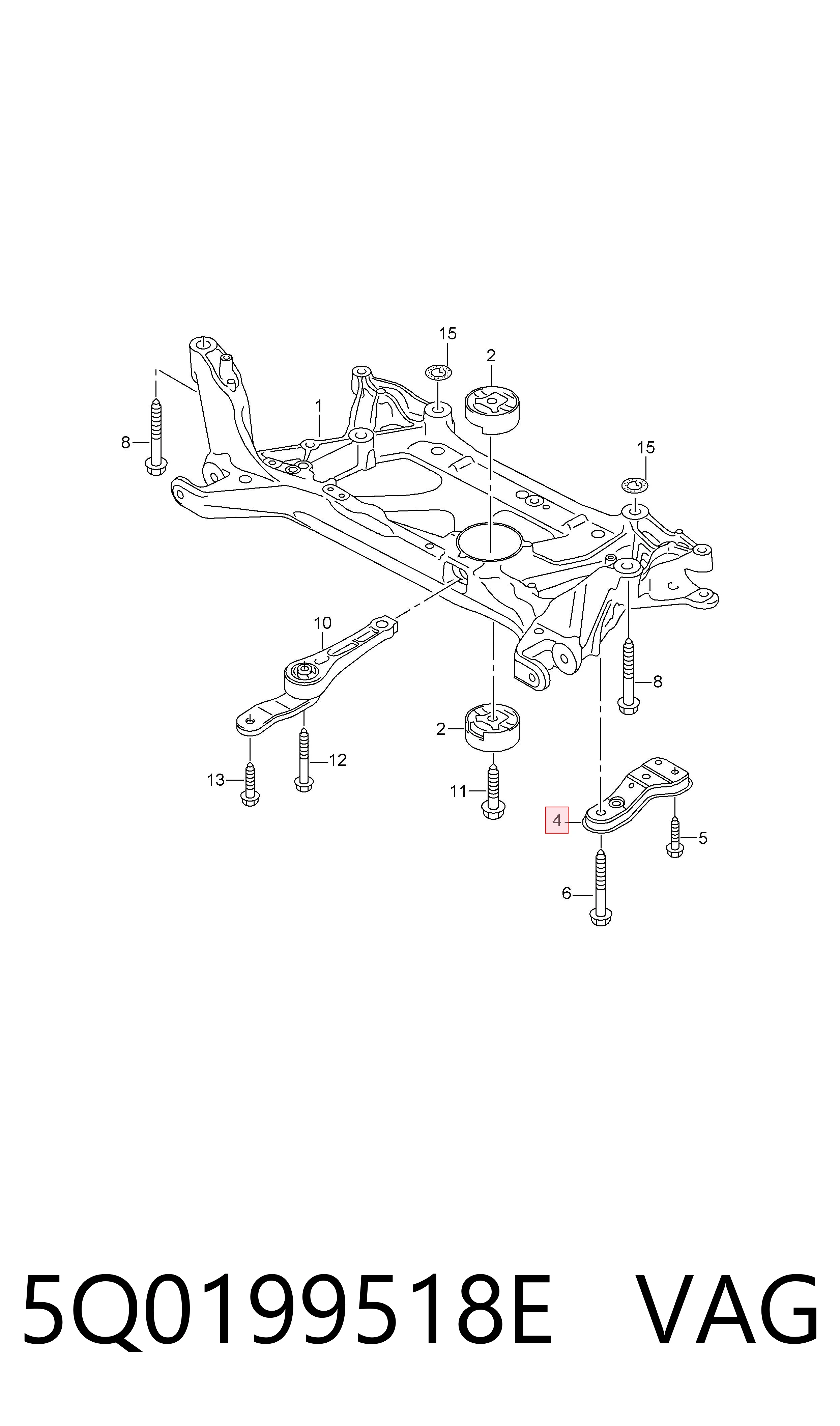 Comprar 5Q0199518E VAG Soporte de viga delantera