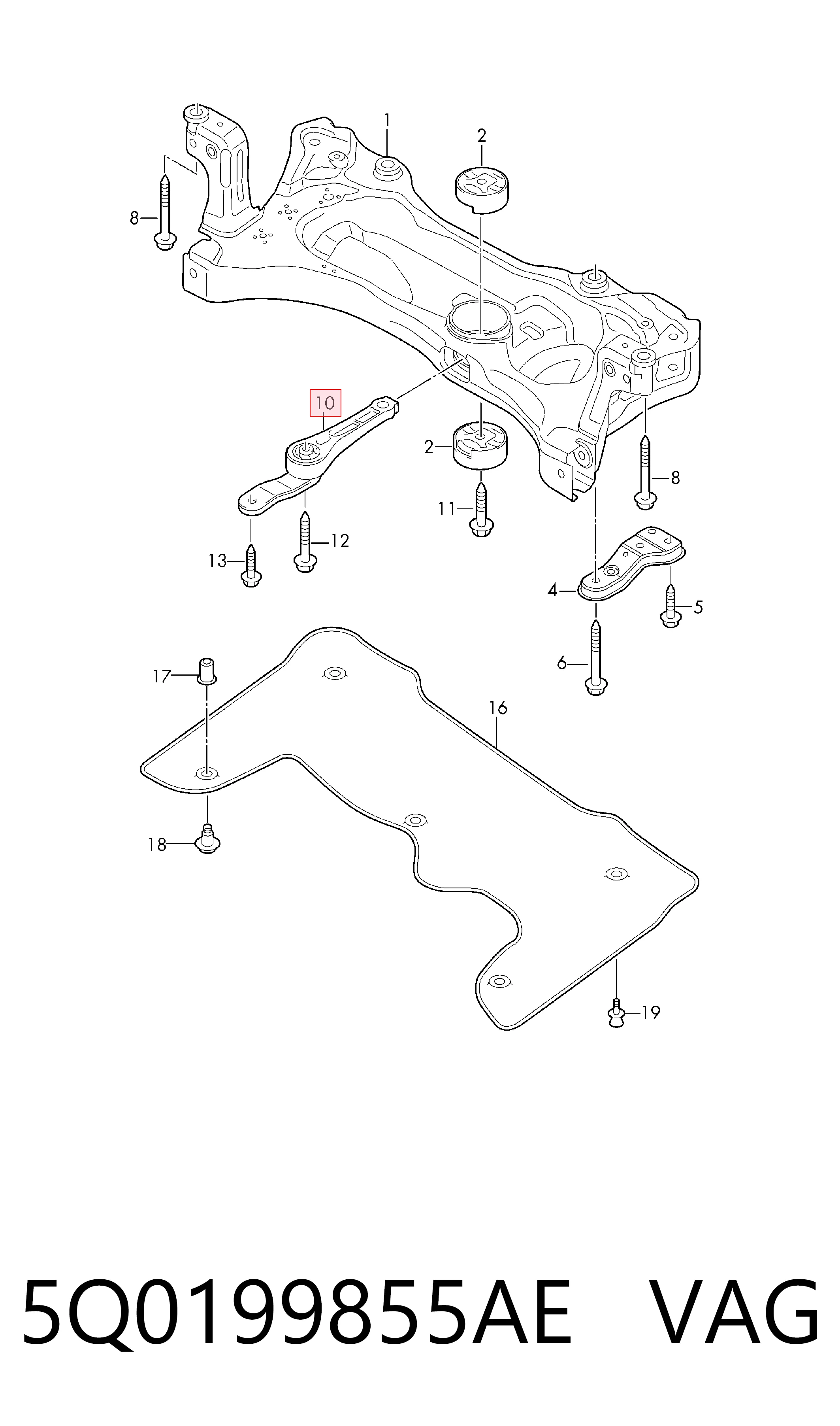 Taco de motor Audi Q3 (2018-2026)