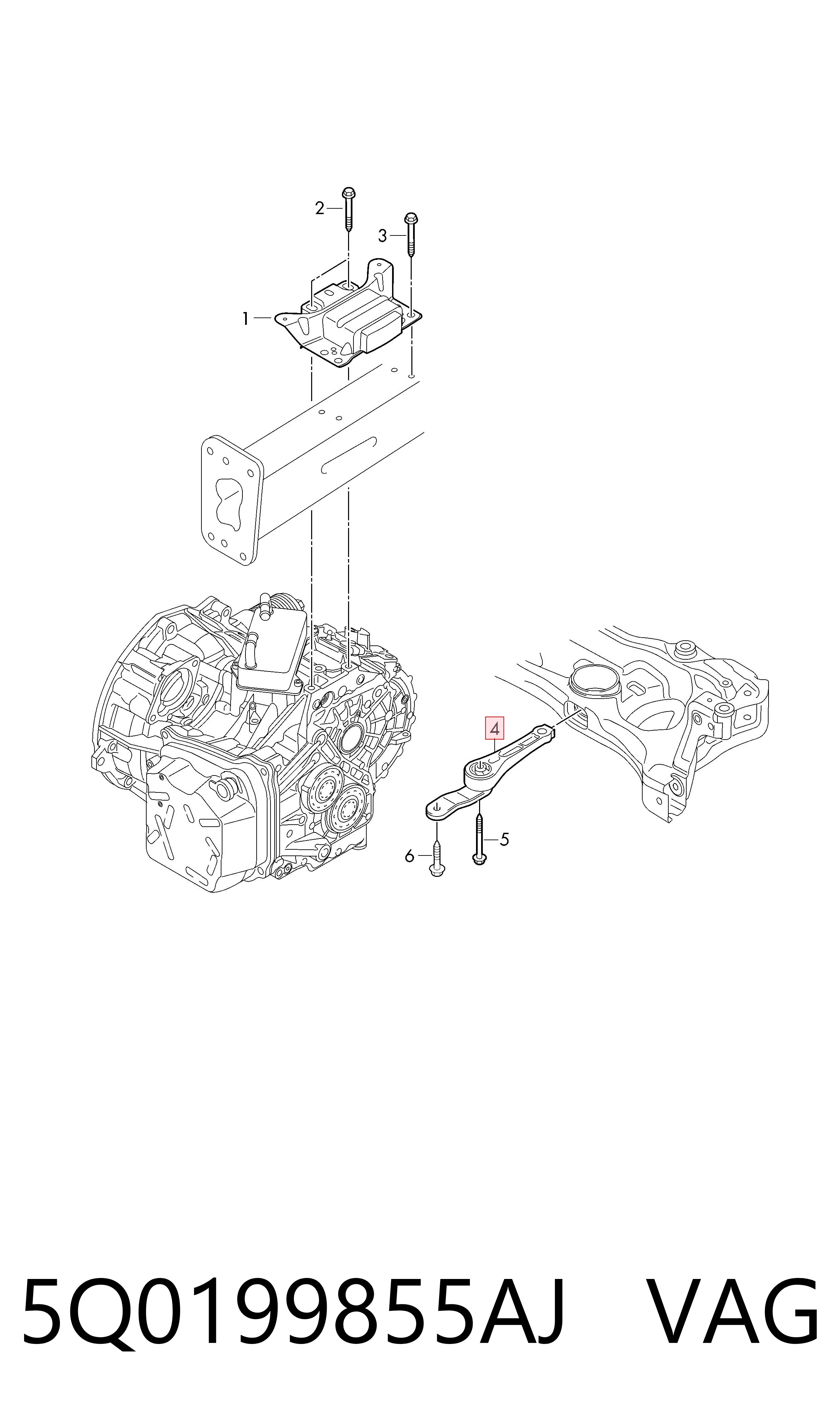 Taco de motor para Audi Q2  GAB, GAG