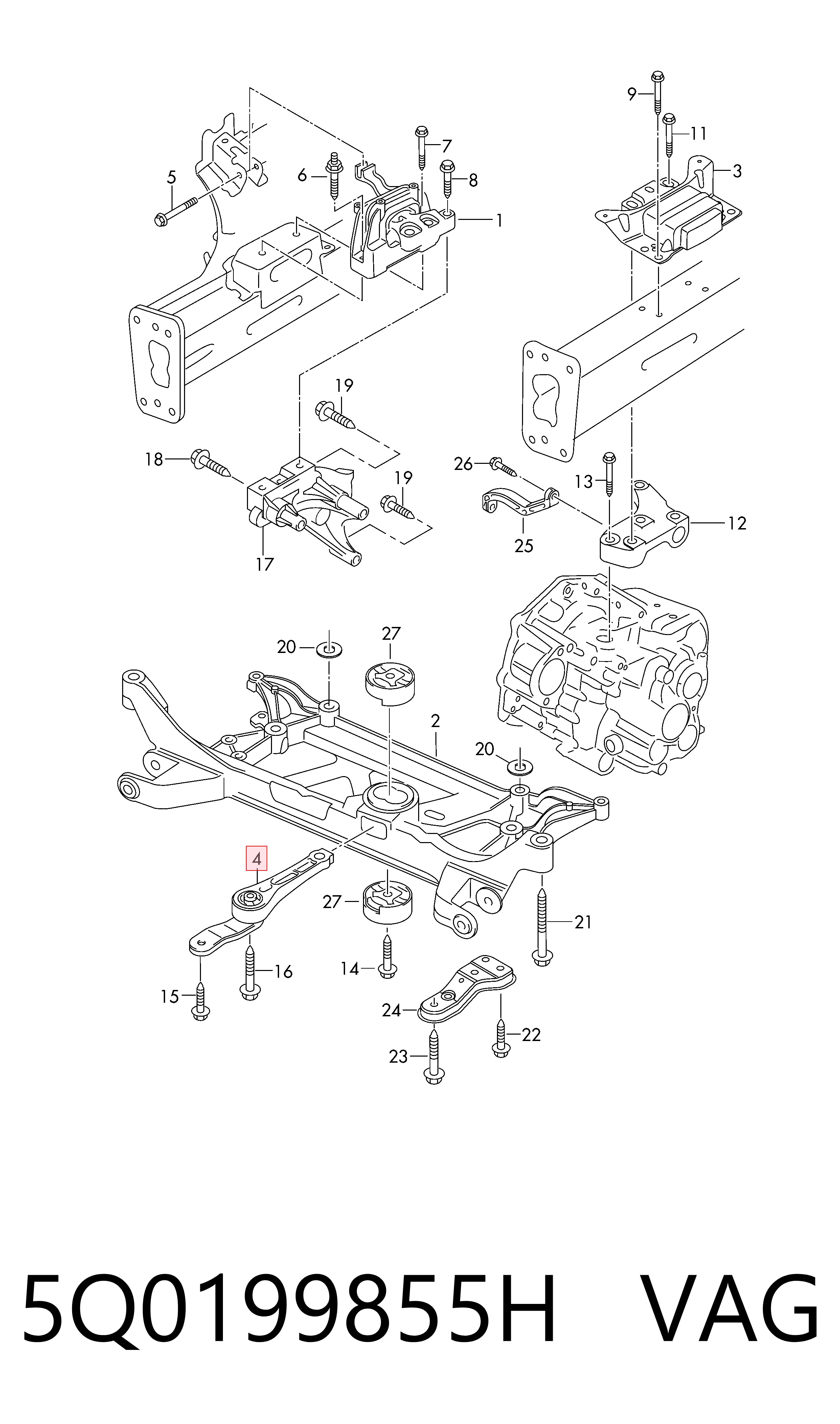 Taco de motor trasero A3  sedán (2013-2020) original desde 30,07 €