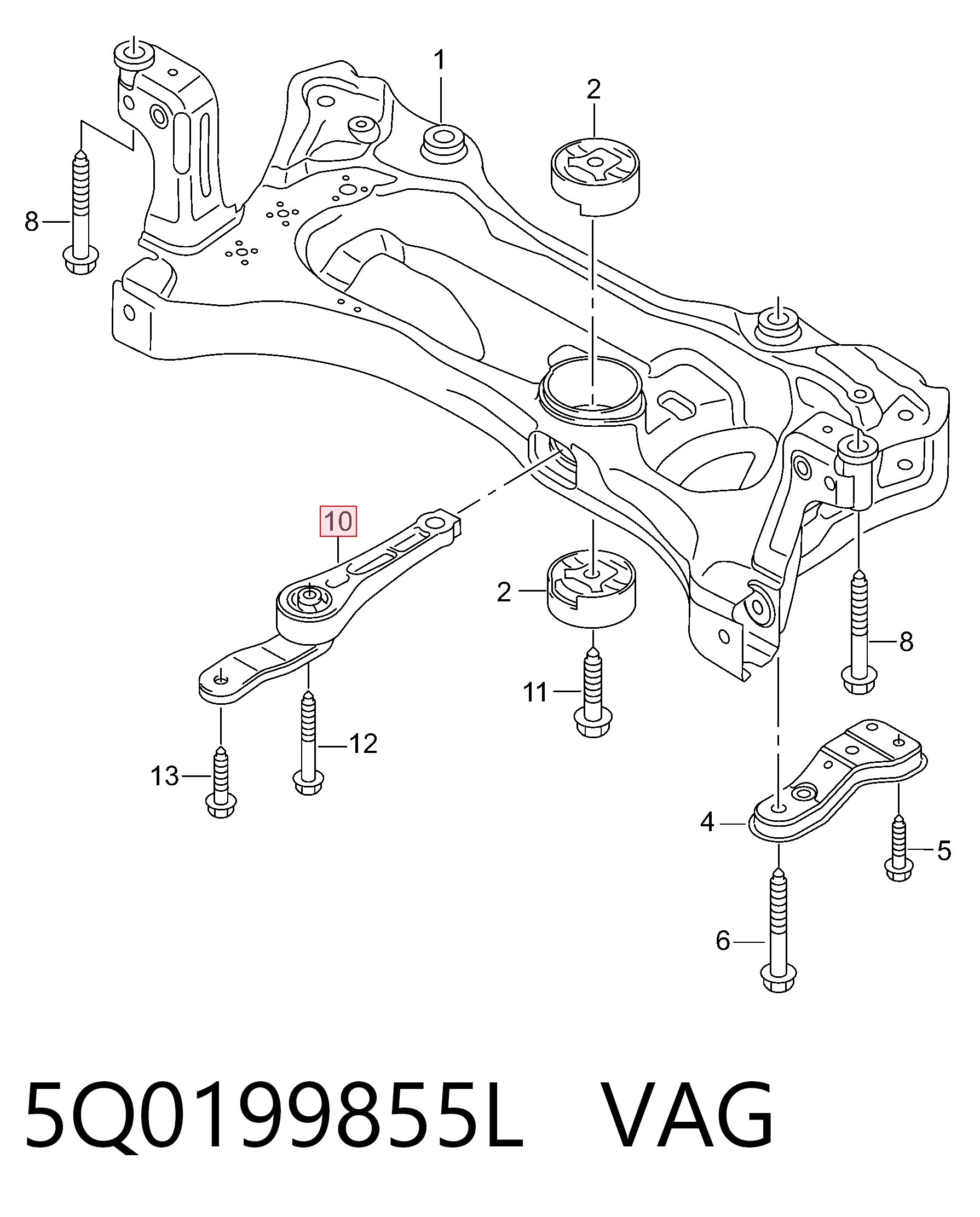 Soportes de motor delantero Volkswagen Golf VIII (2019-2026)