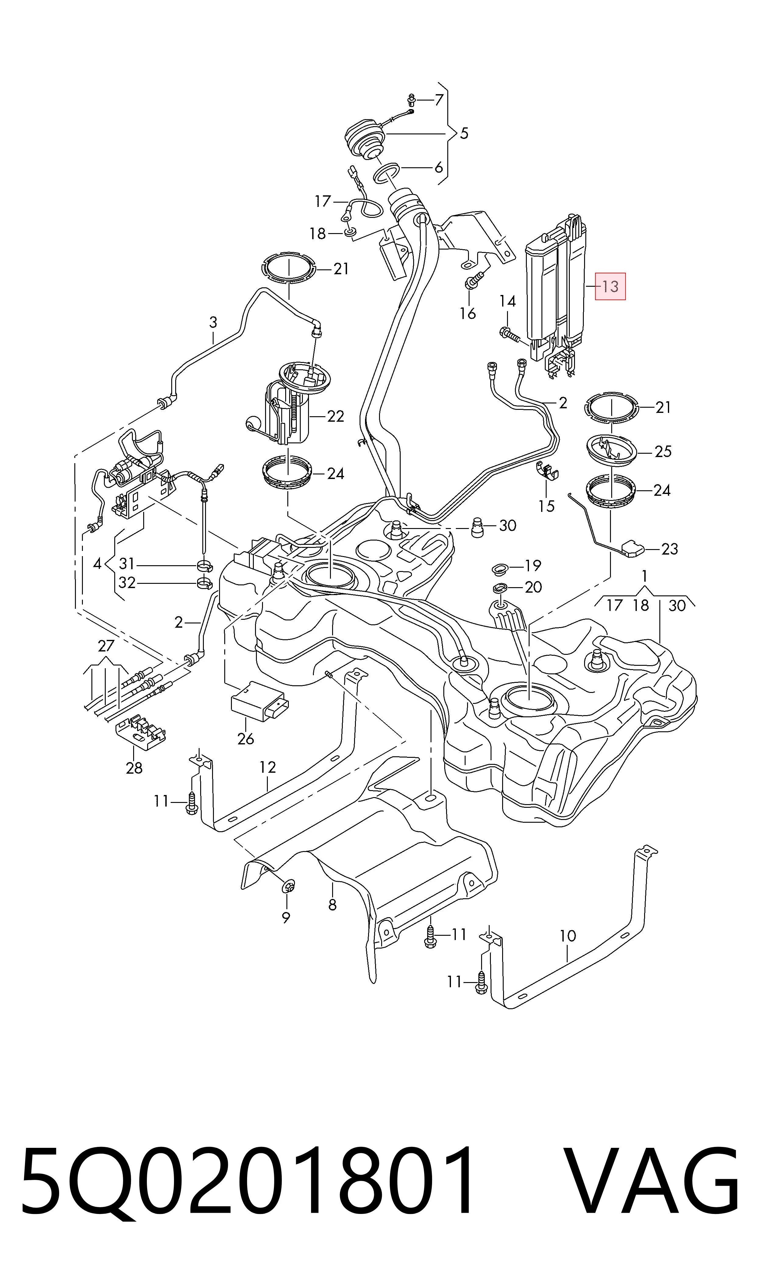 5Q0201801 VAG Filtro de carbon activo