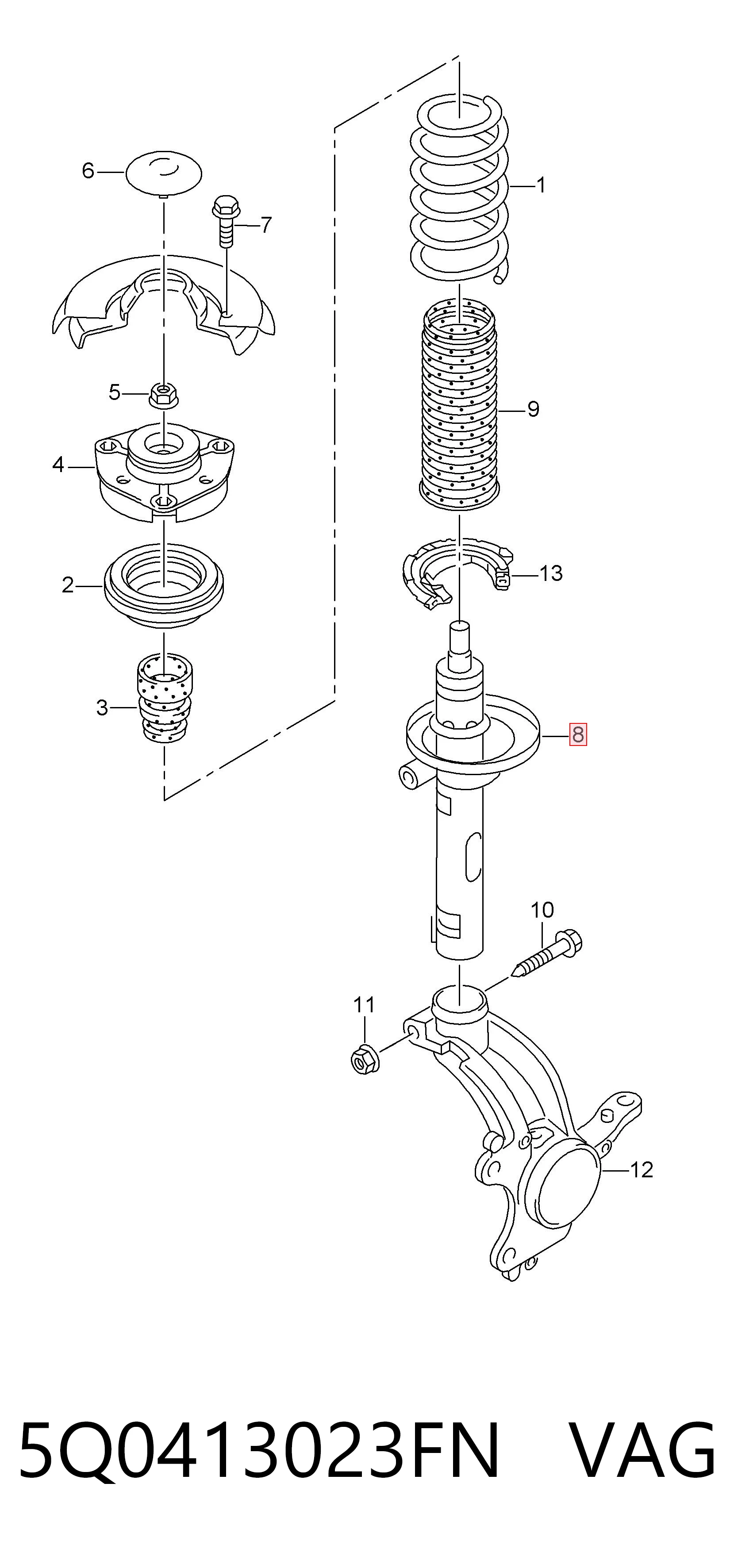 5Q0413023FN VAG Amortiguador frontal