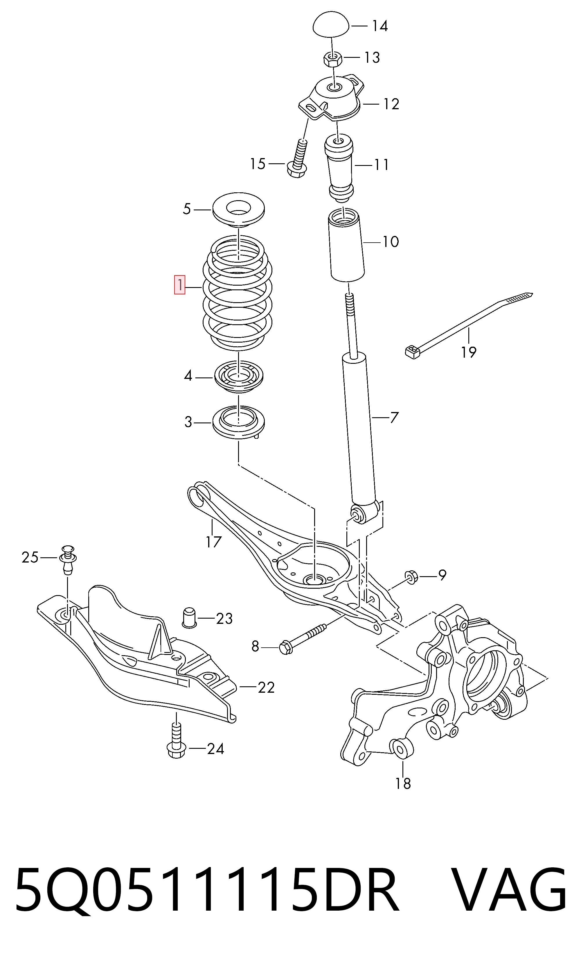 Comprar Muelle trasero Audi Q3  F3B a bajo precio