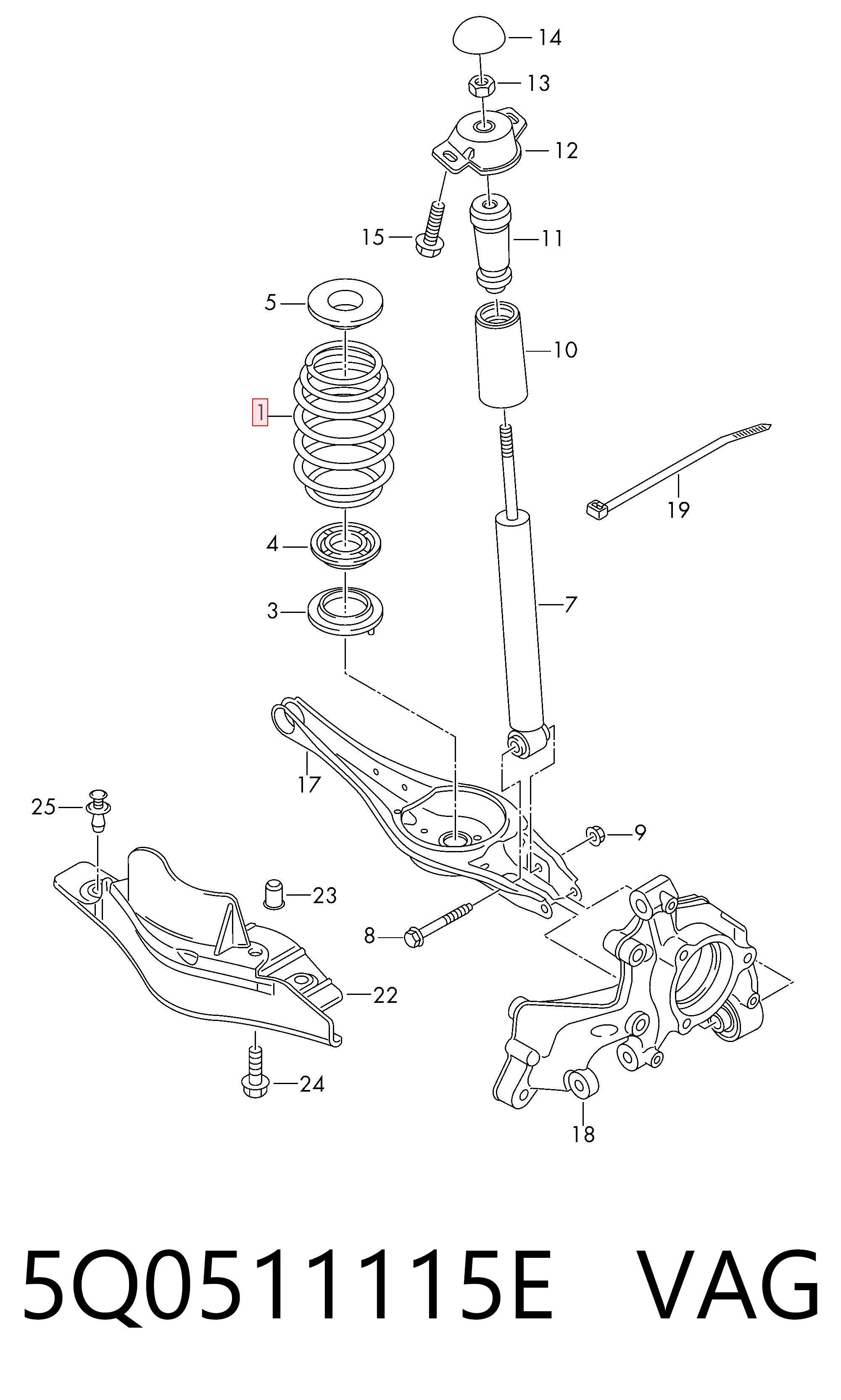 Comprar Muelle trasero Audi A3 8YS, 8YM a bajo precio