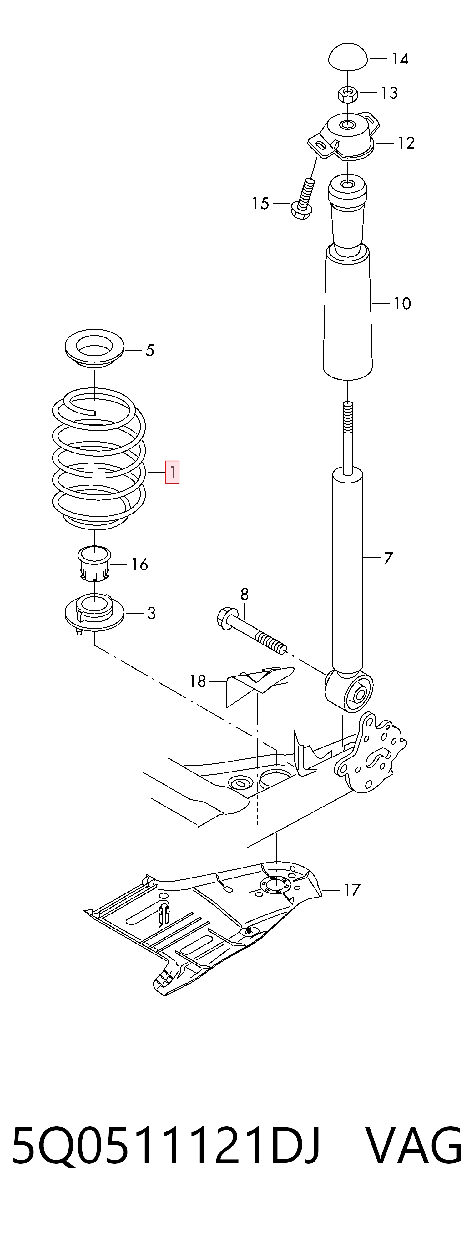 Muelle de suspensión Audi Q2 