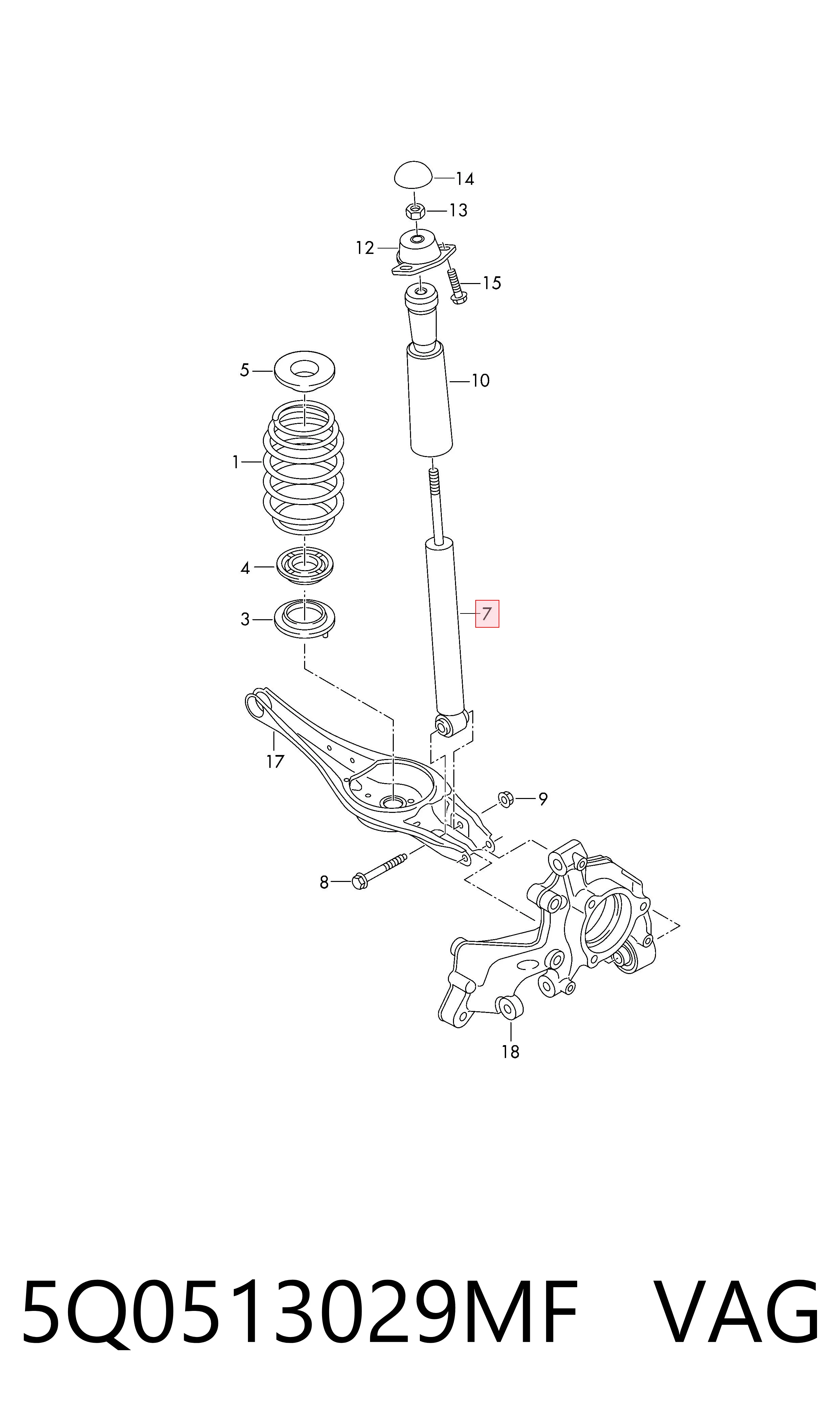 Comprar Amortiguador trasero Audi A3  8YS, 8YM a bajo precio