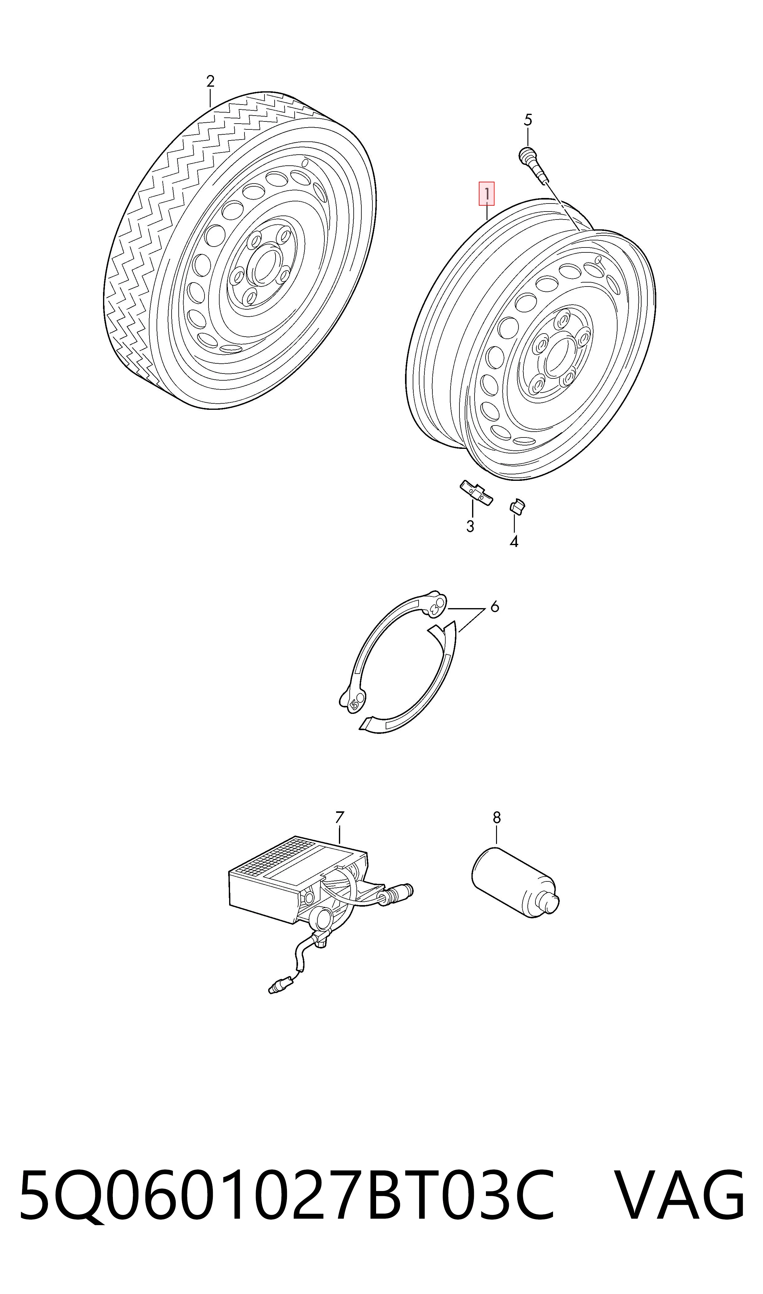 5Q0601027BT03C VAG Aros