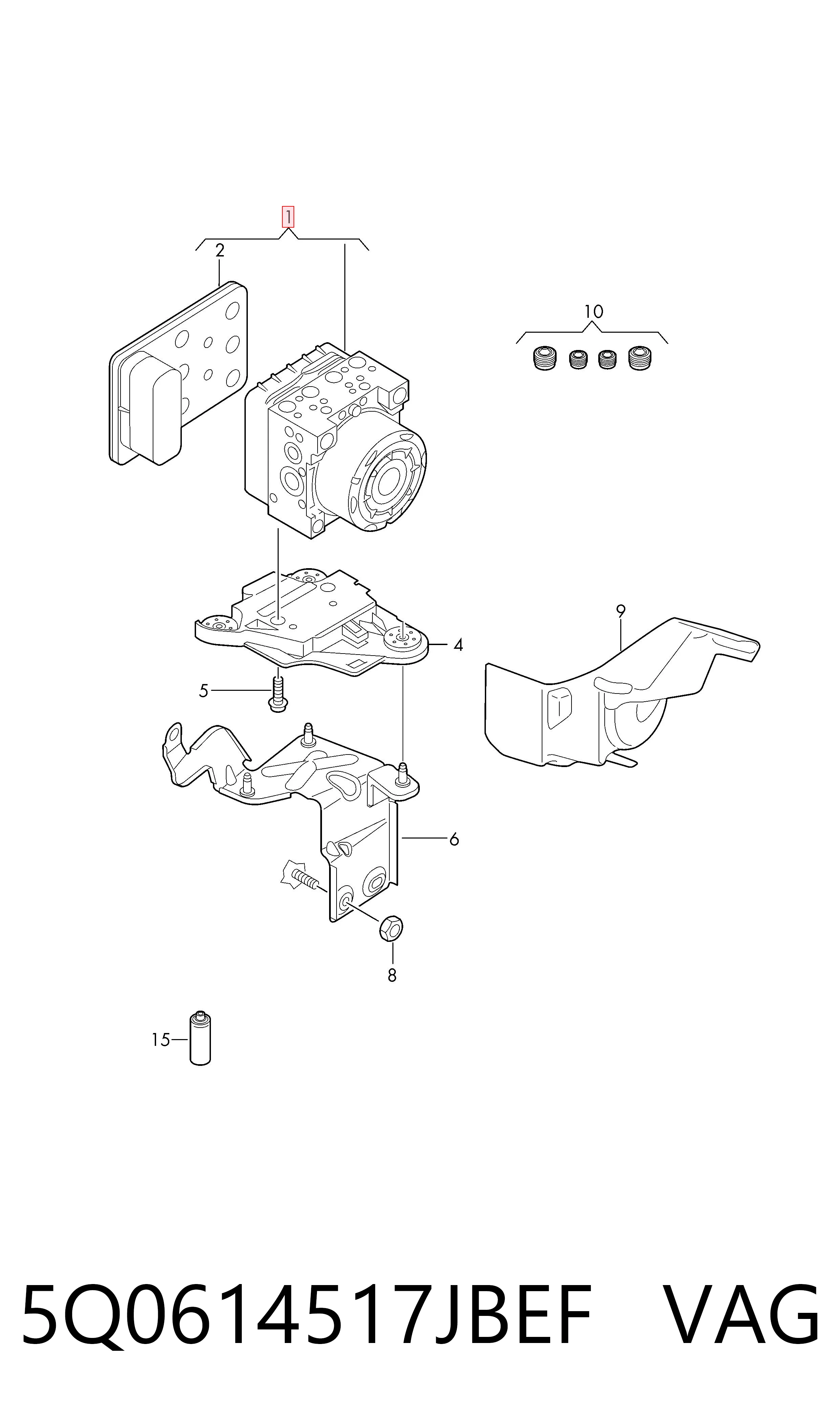 Unidad de control ABS hidráulico para Skoda Octavia III A7 5E5, 5E6