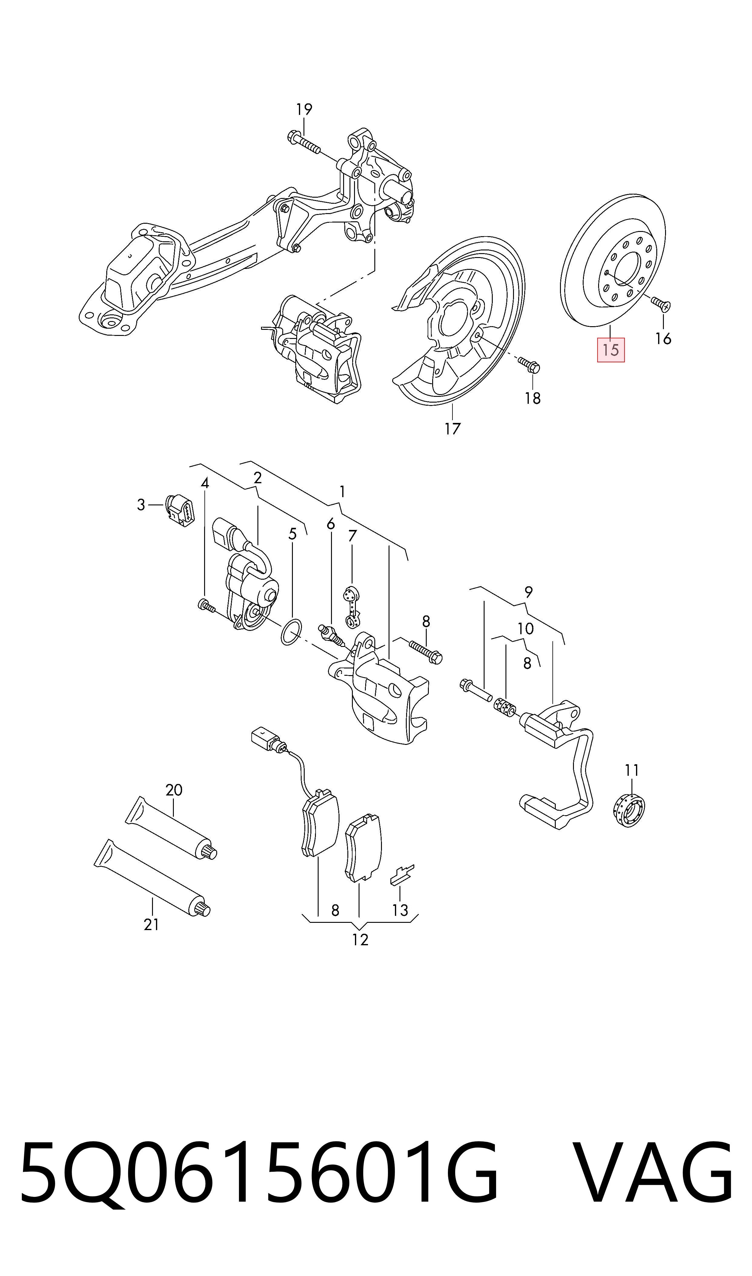 Comprar 5Q0615601G VAG Disco de freno trasero