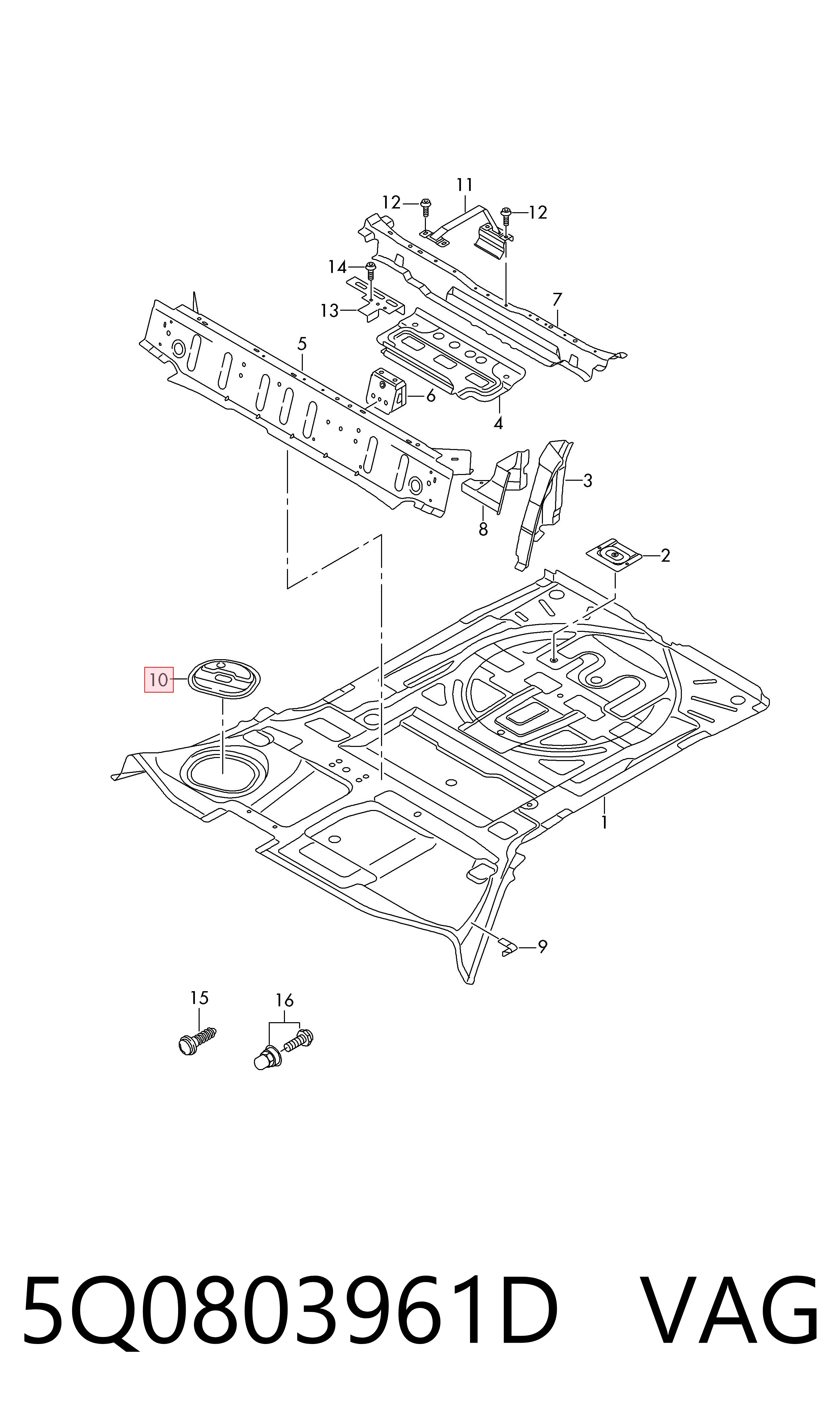 5Q0803961D VAG Tapa de la bomba de combustible
