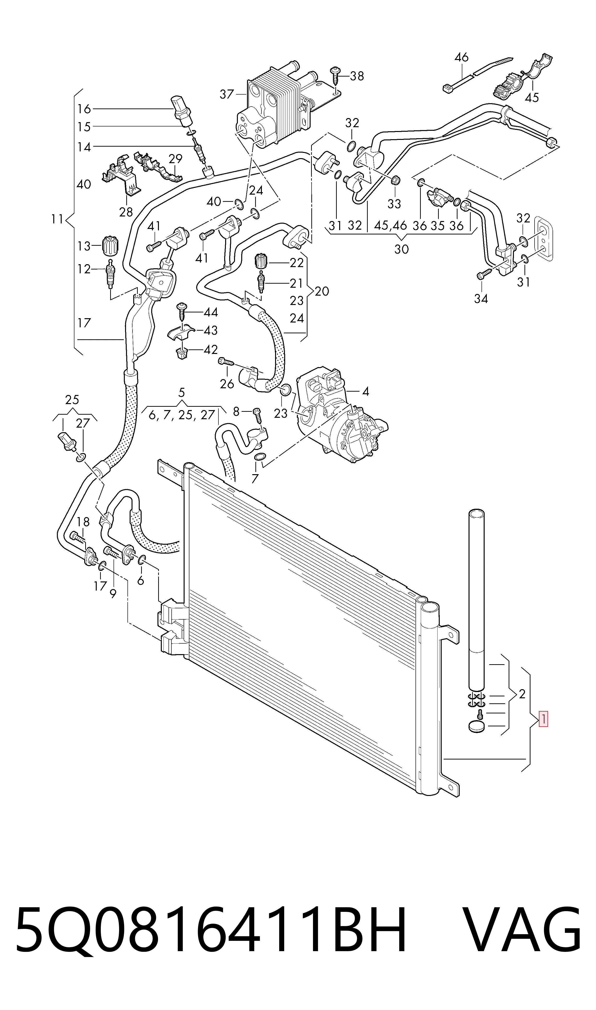 Aire acondicionado capacitor VAG 5Q0816411BH precio, desde 98,74 EUR