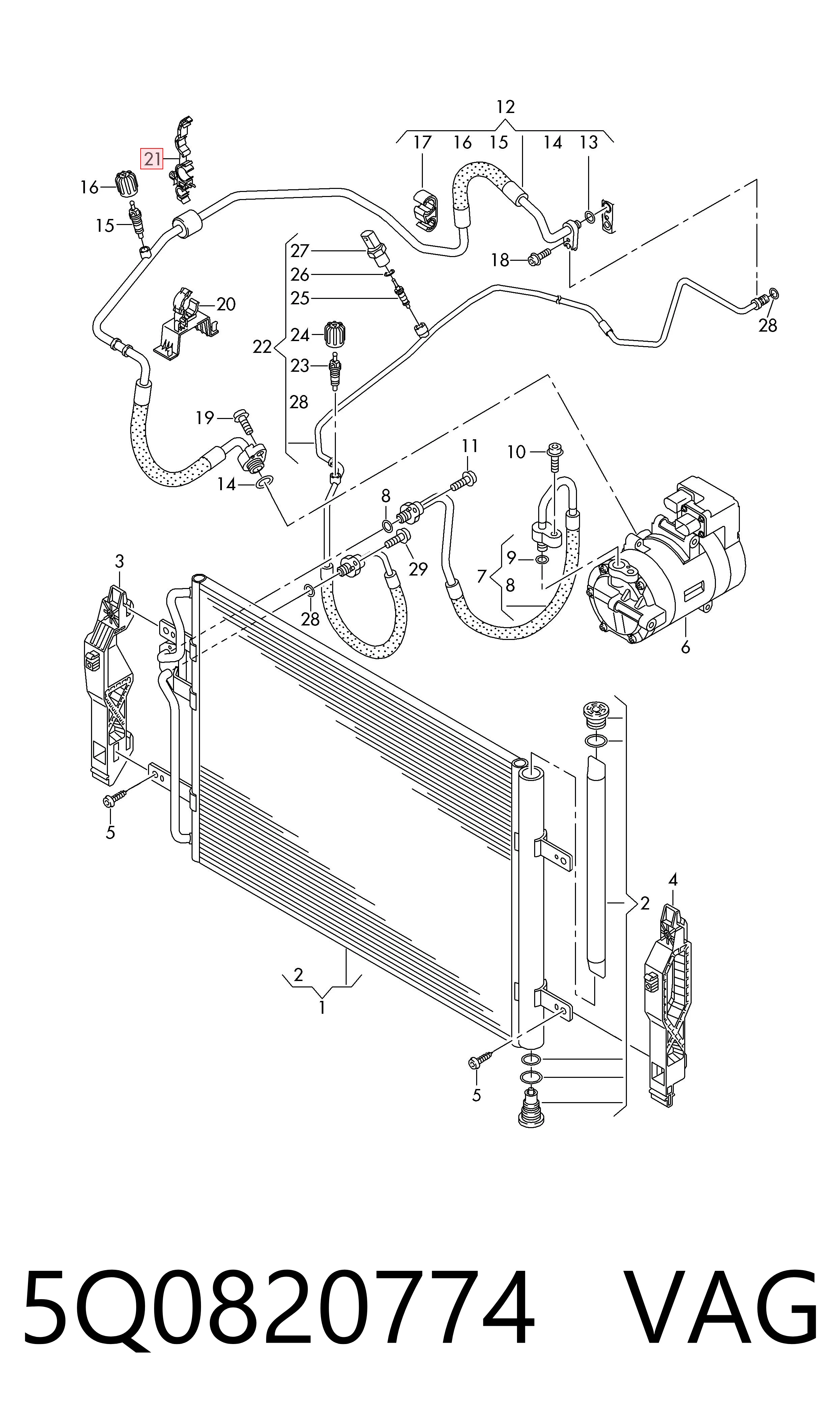 Soporte del compresor de aire acondicionado VAG 5Q0820774 precio, desde 25,27 EUR
