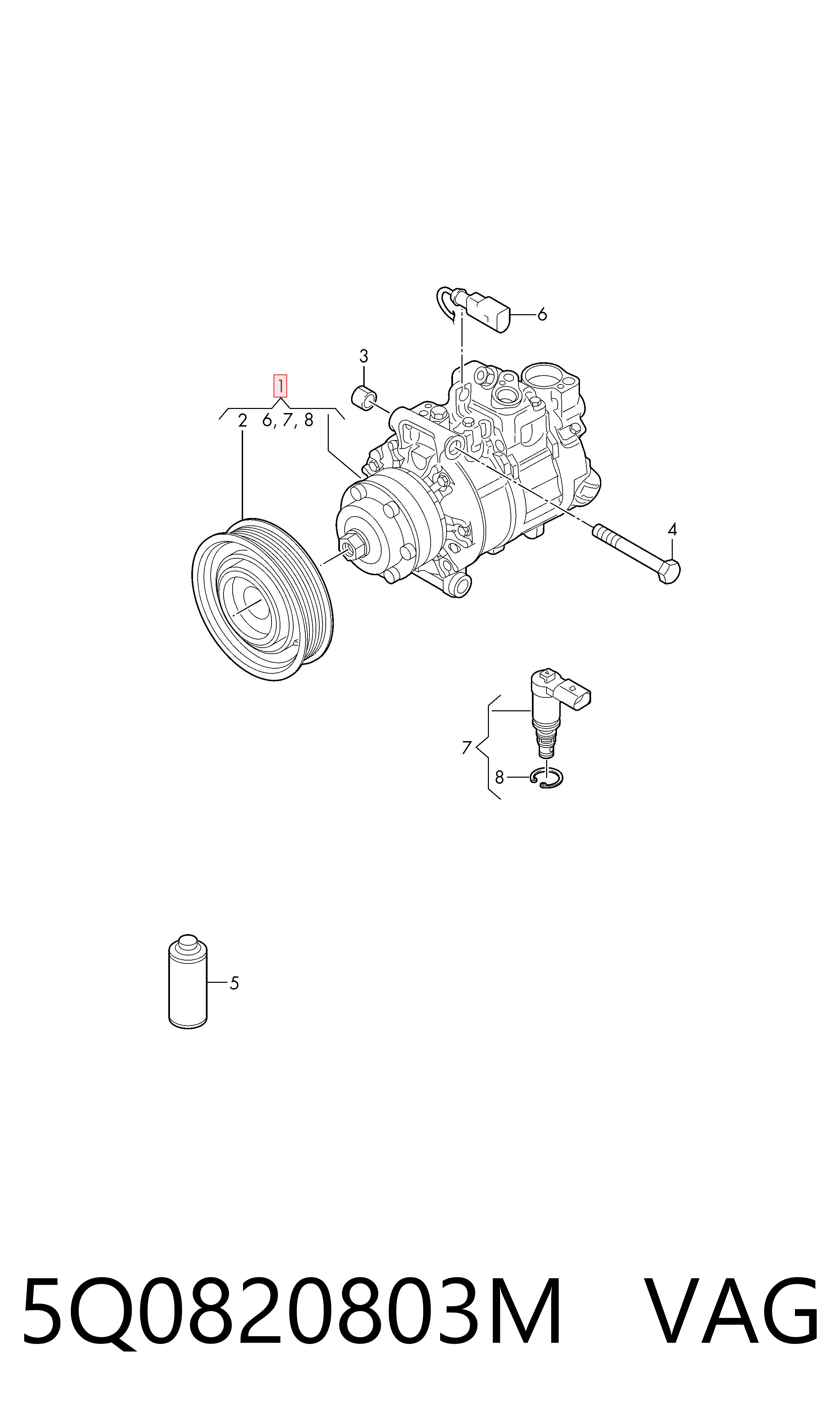 5Q0820803M VAG Compresor climatizador