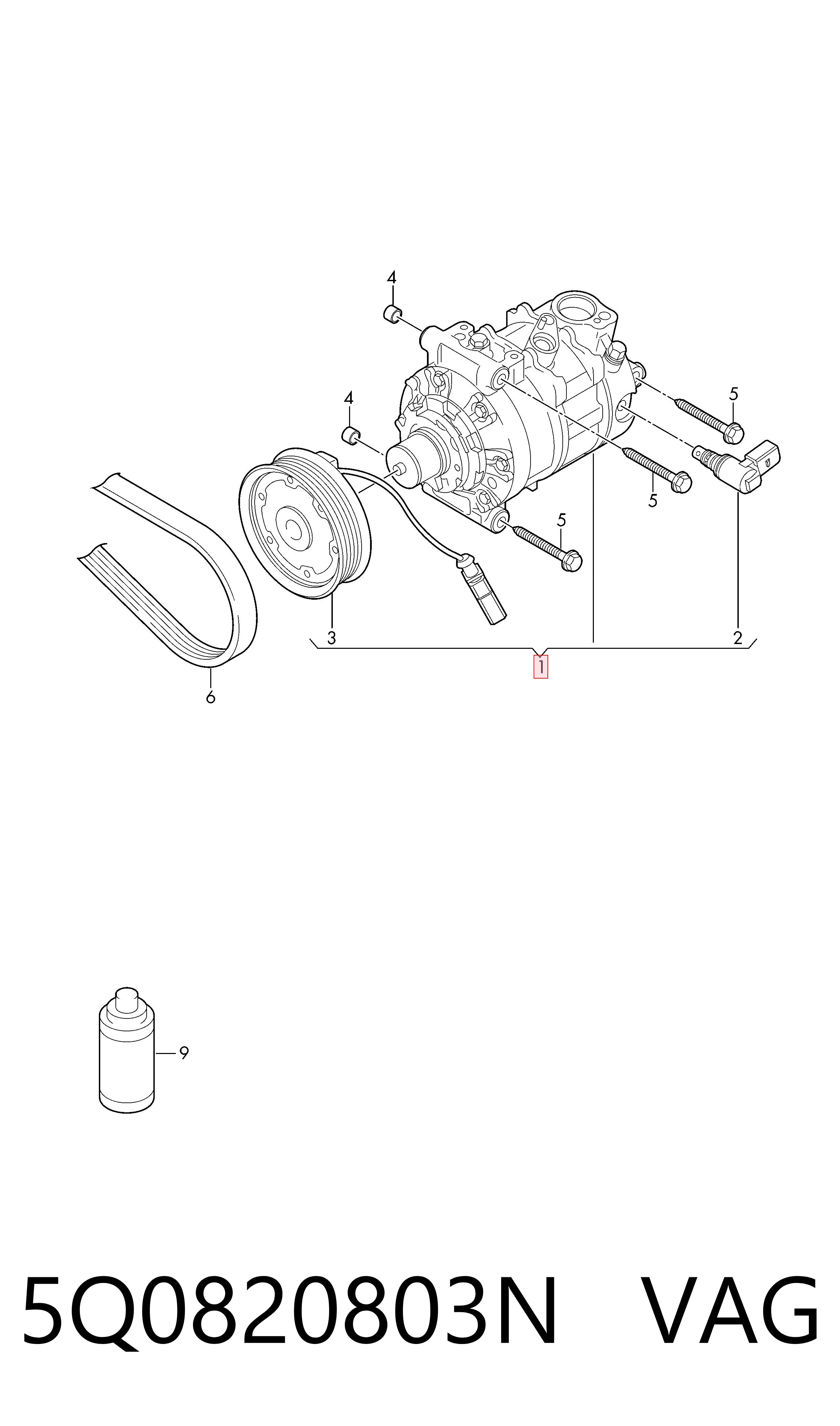 5Q0820803N VAG Compresor climatizador
