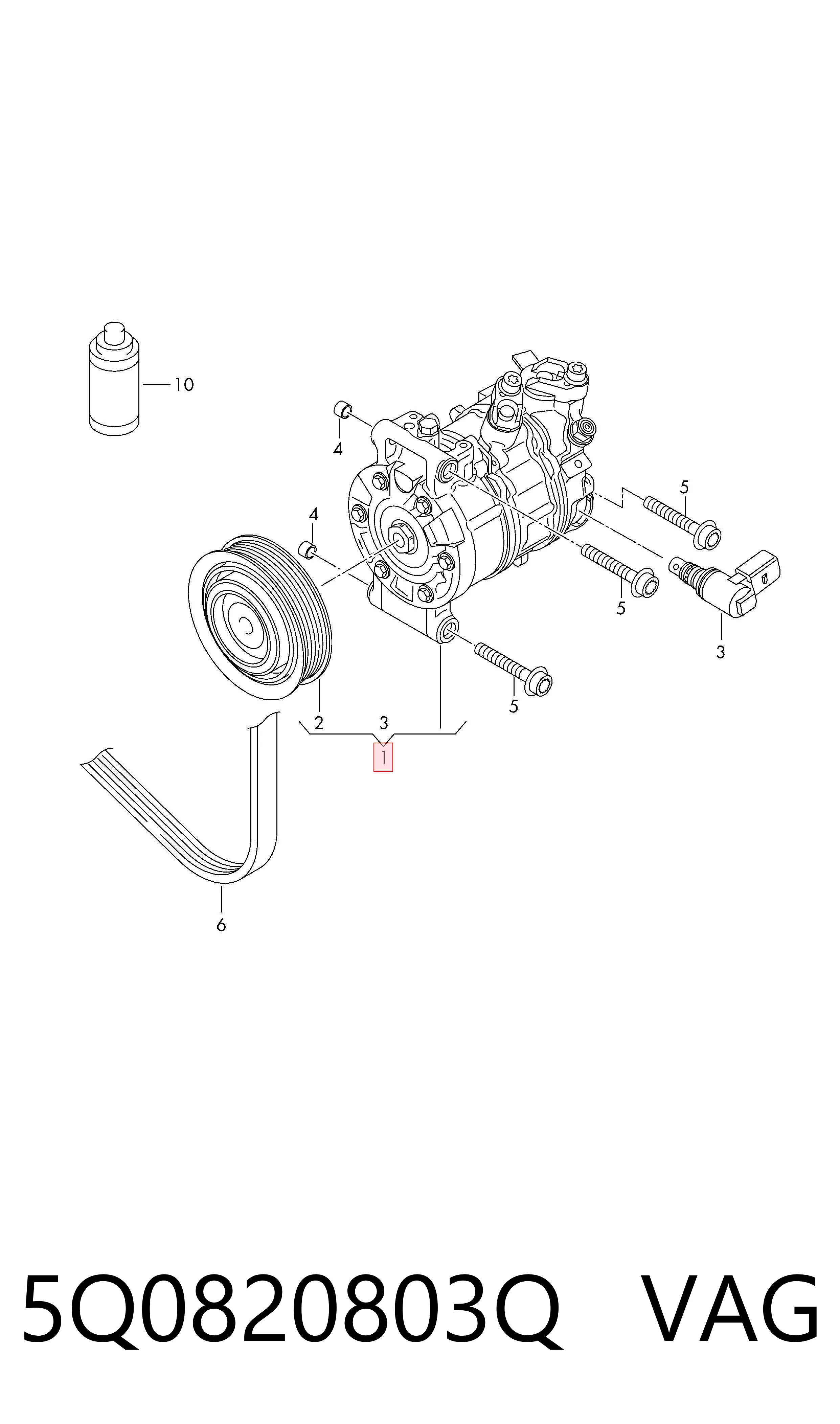 5Q0820803Q VAG Compresor climatizador