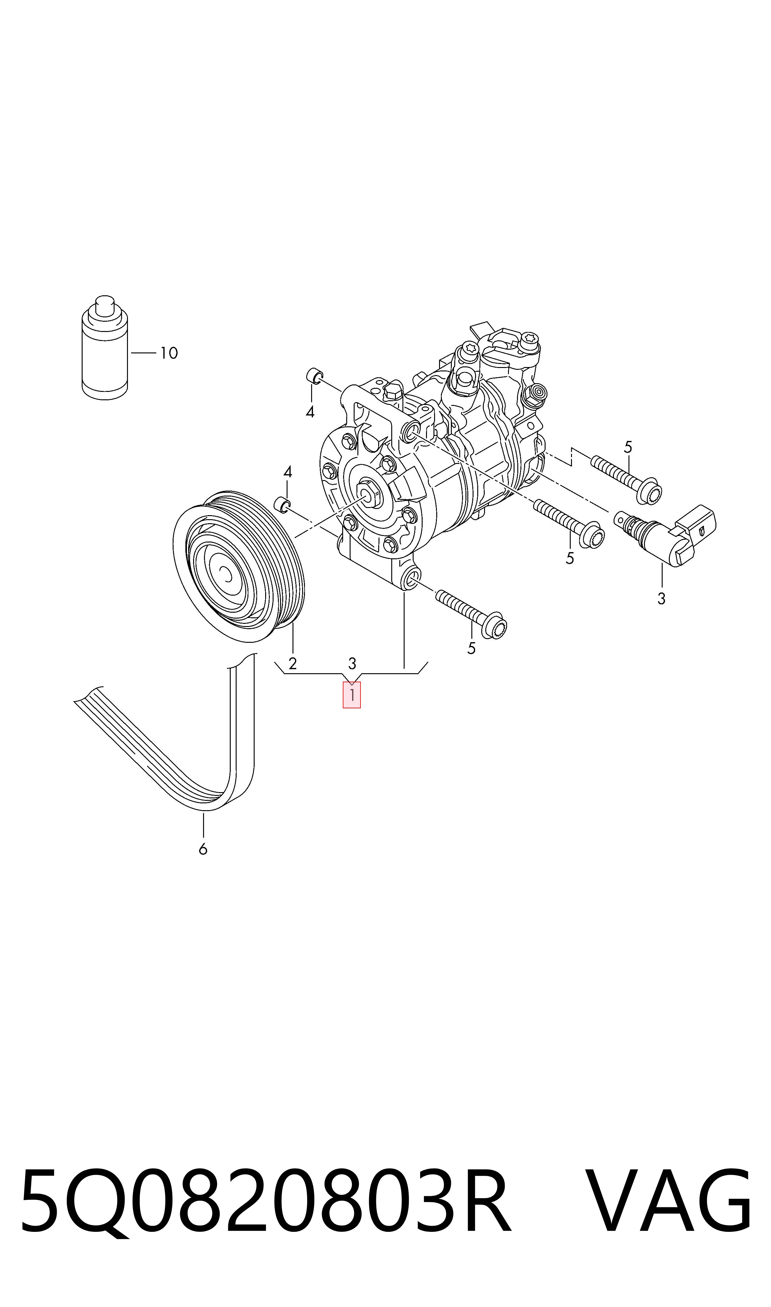 5Q0820803R VAG Compresor climatizador