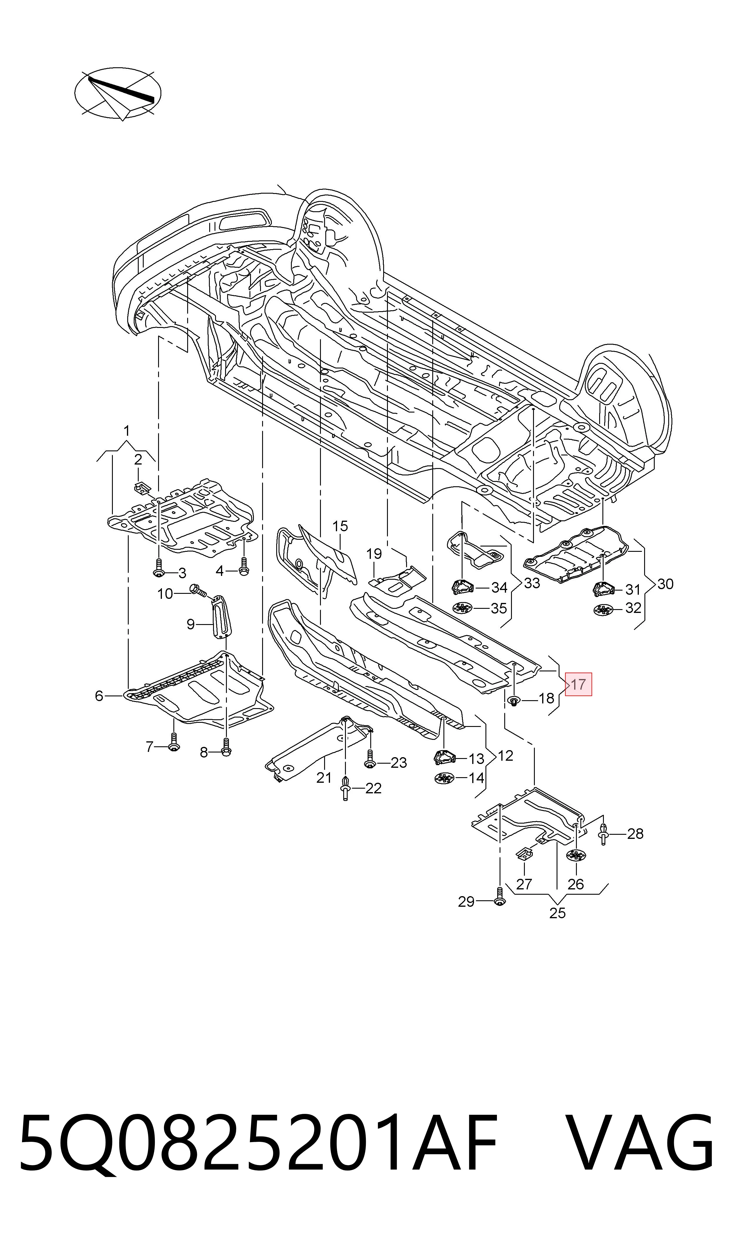 5Q0825201AF VAG Protección inferior izquierda