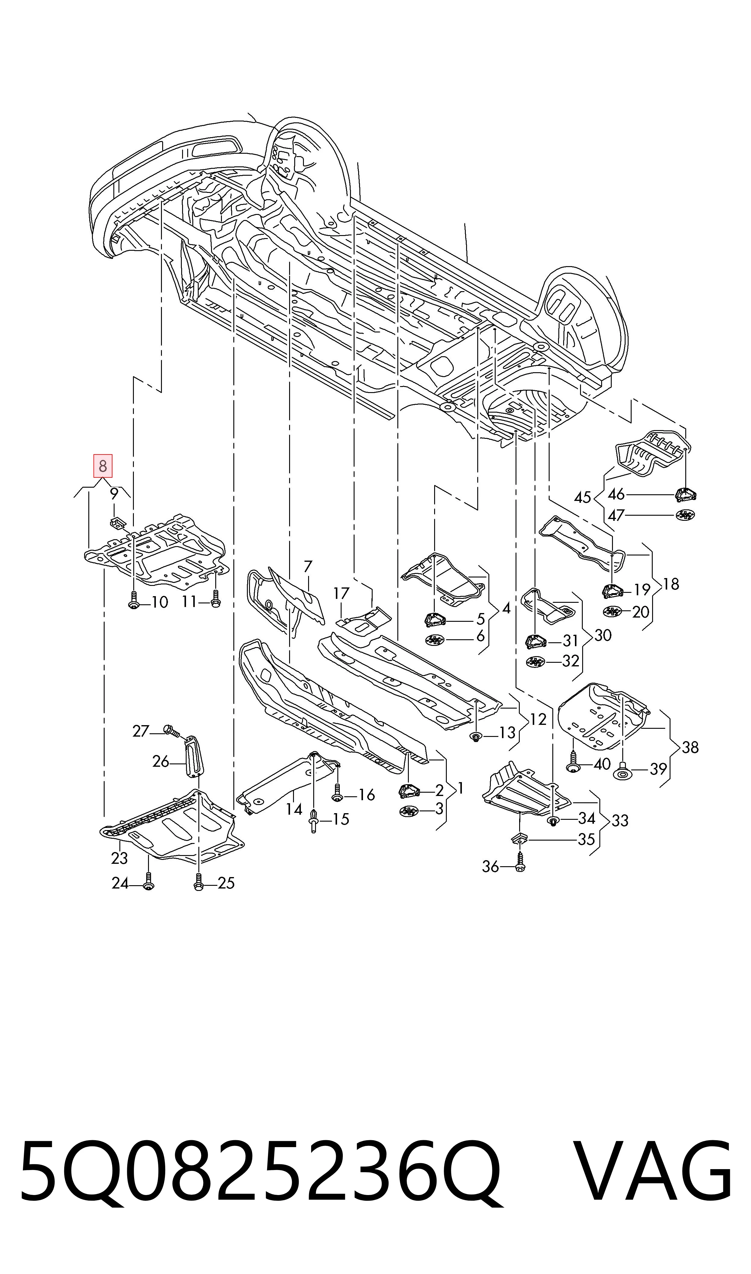5Q0825236Q VAG Protección de cárter