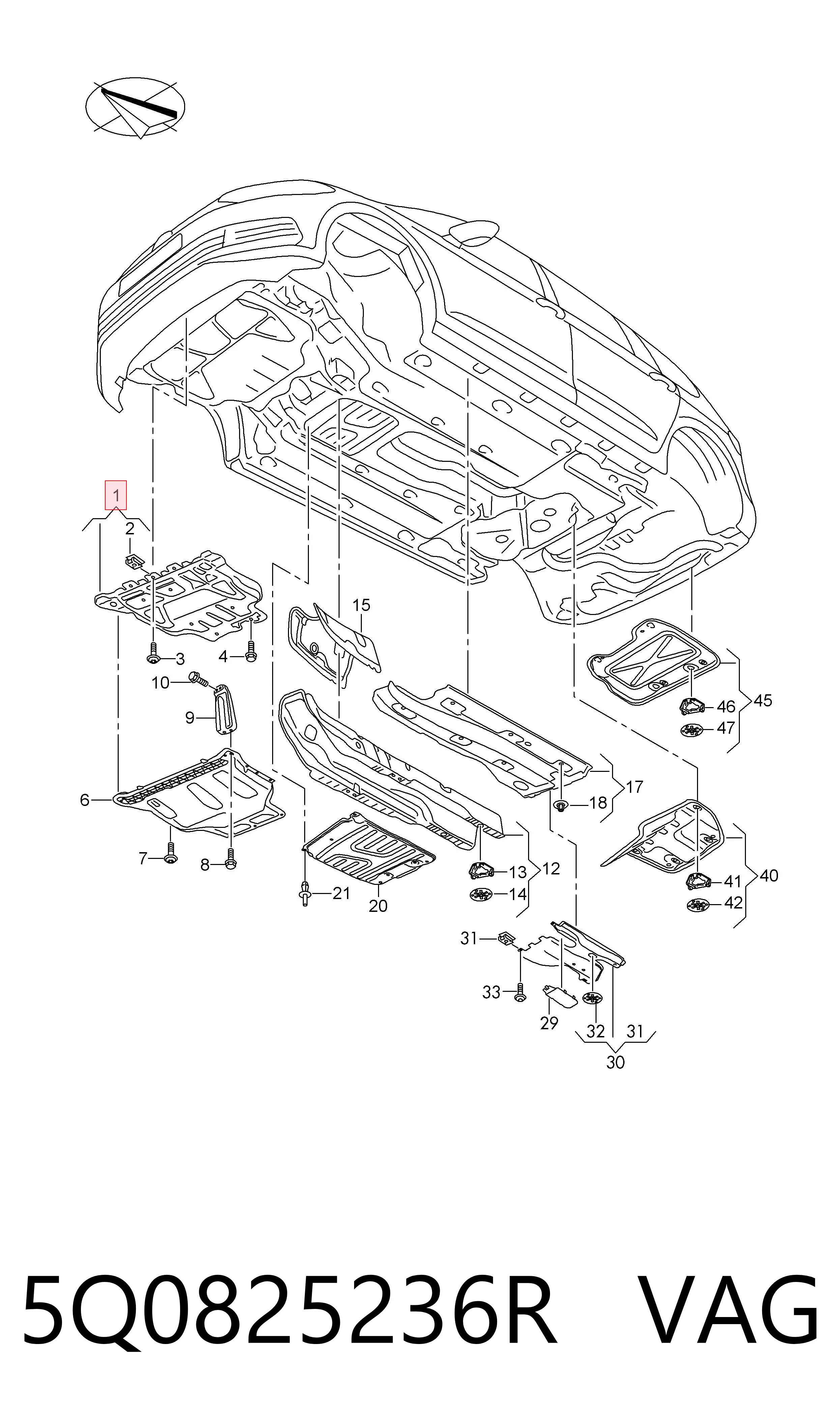 5Q0825236R VAG Protección de cárter