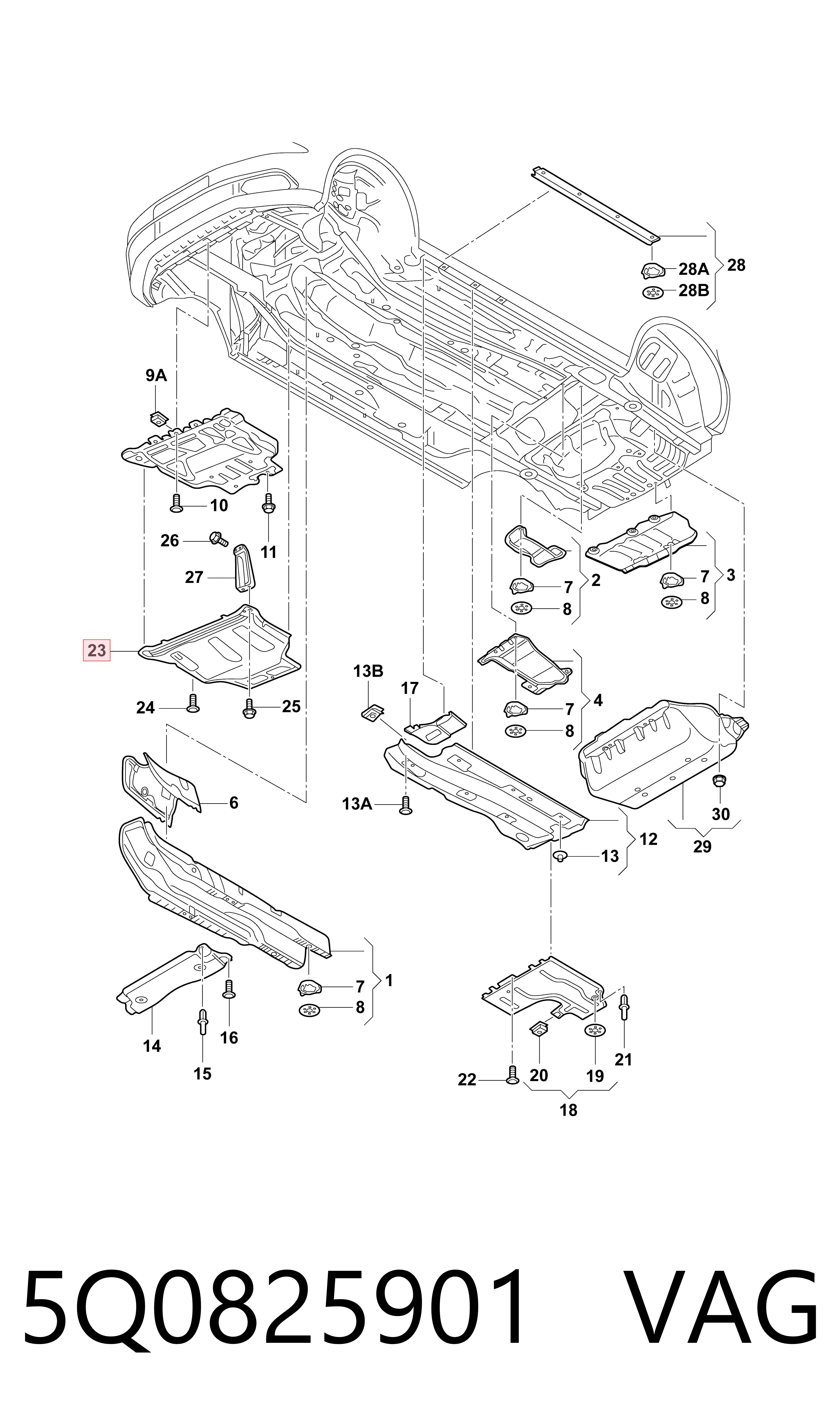 5Q0825901 VAG Protección de cárter