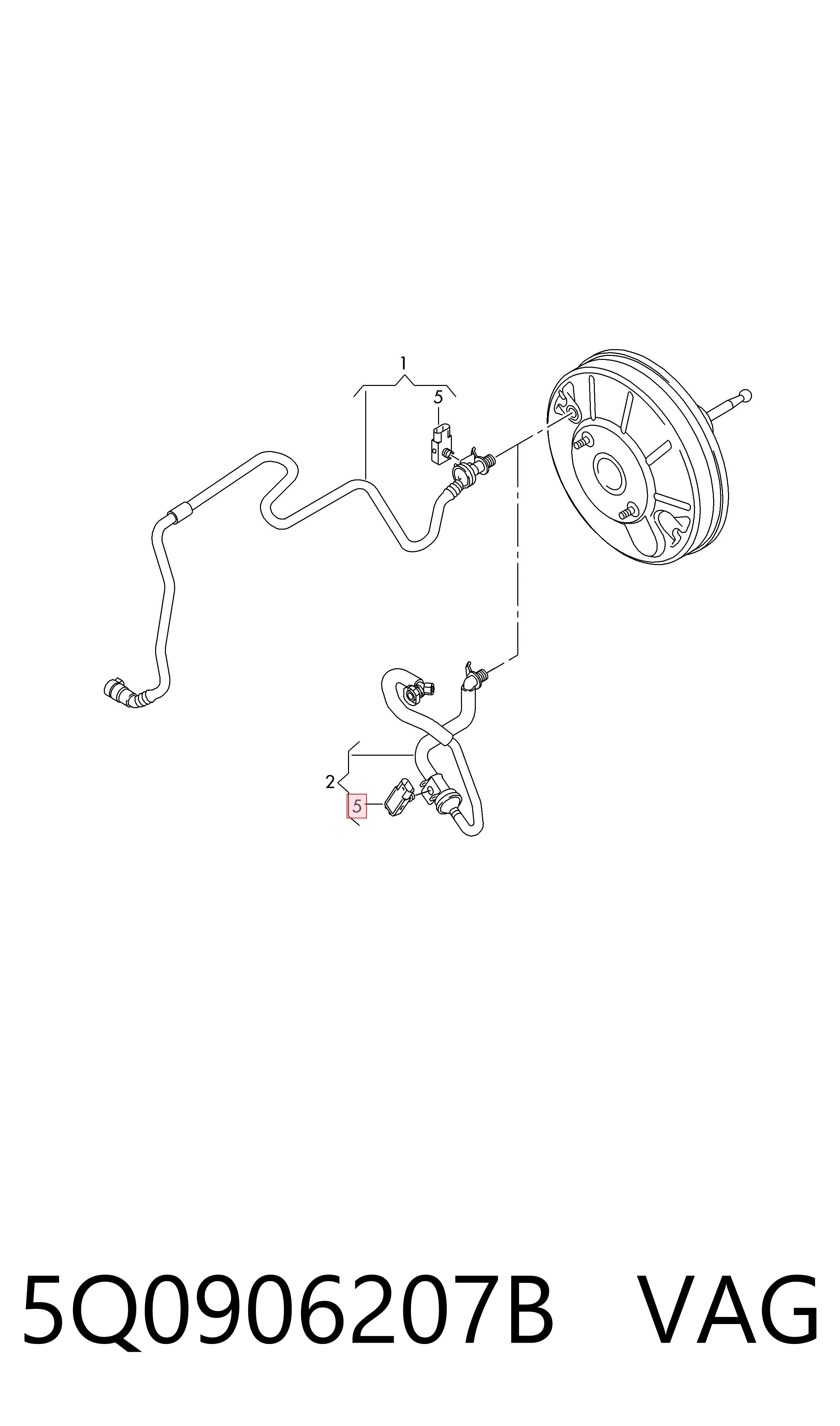 Sensor de vacío del servofreno VAG 5Q0906207B precio, desde 43,67 EUR