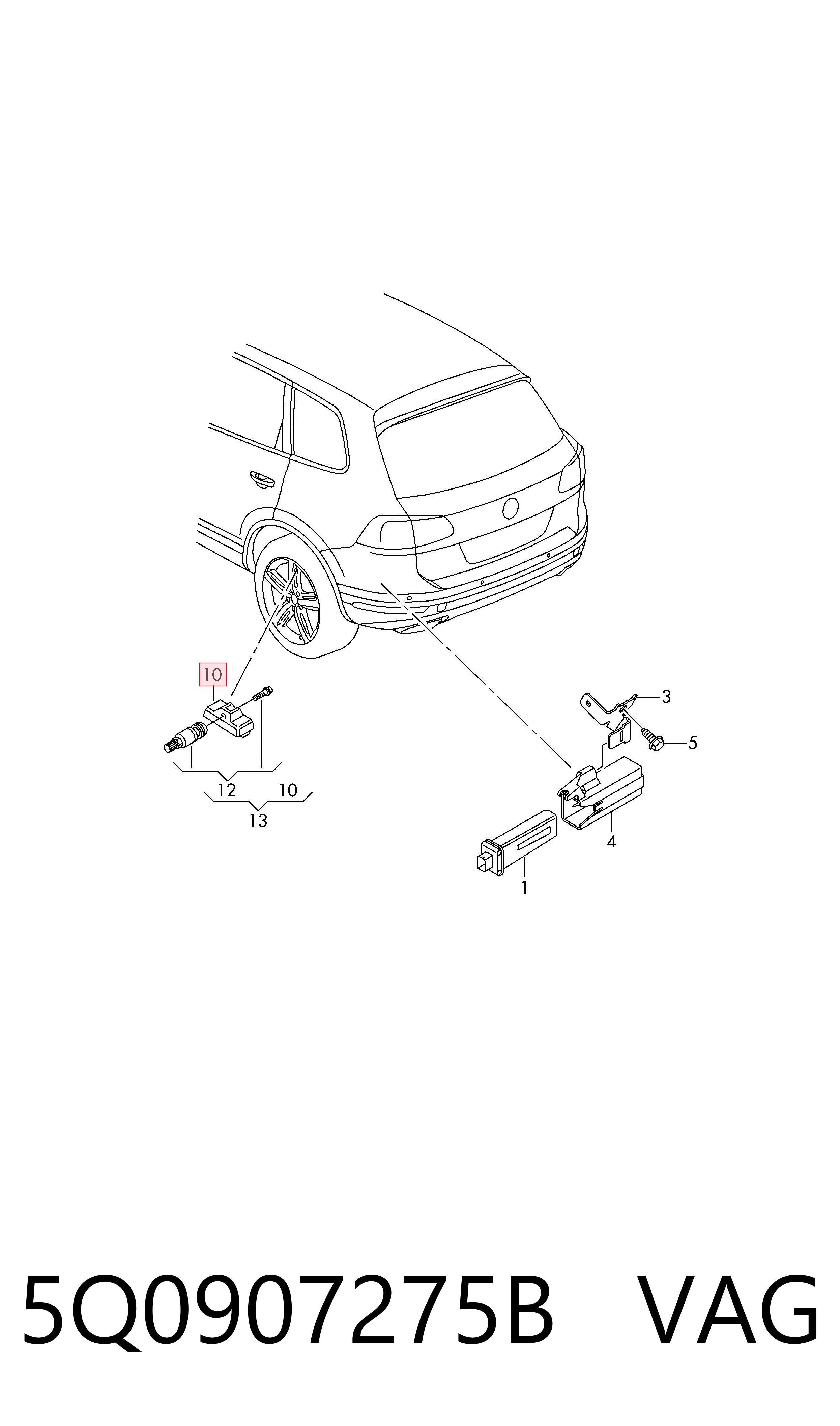 Sensor de presion de llantas VAG 5Q0907275B precio, desde 36,71 EUR