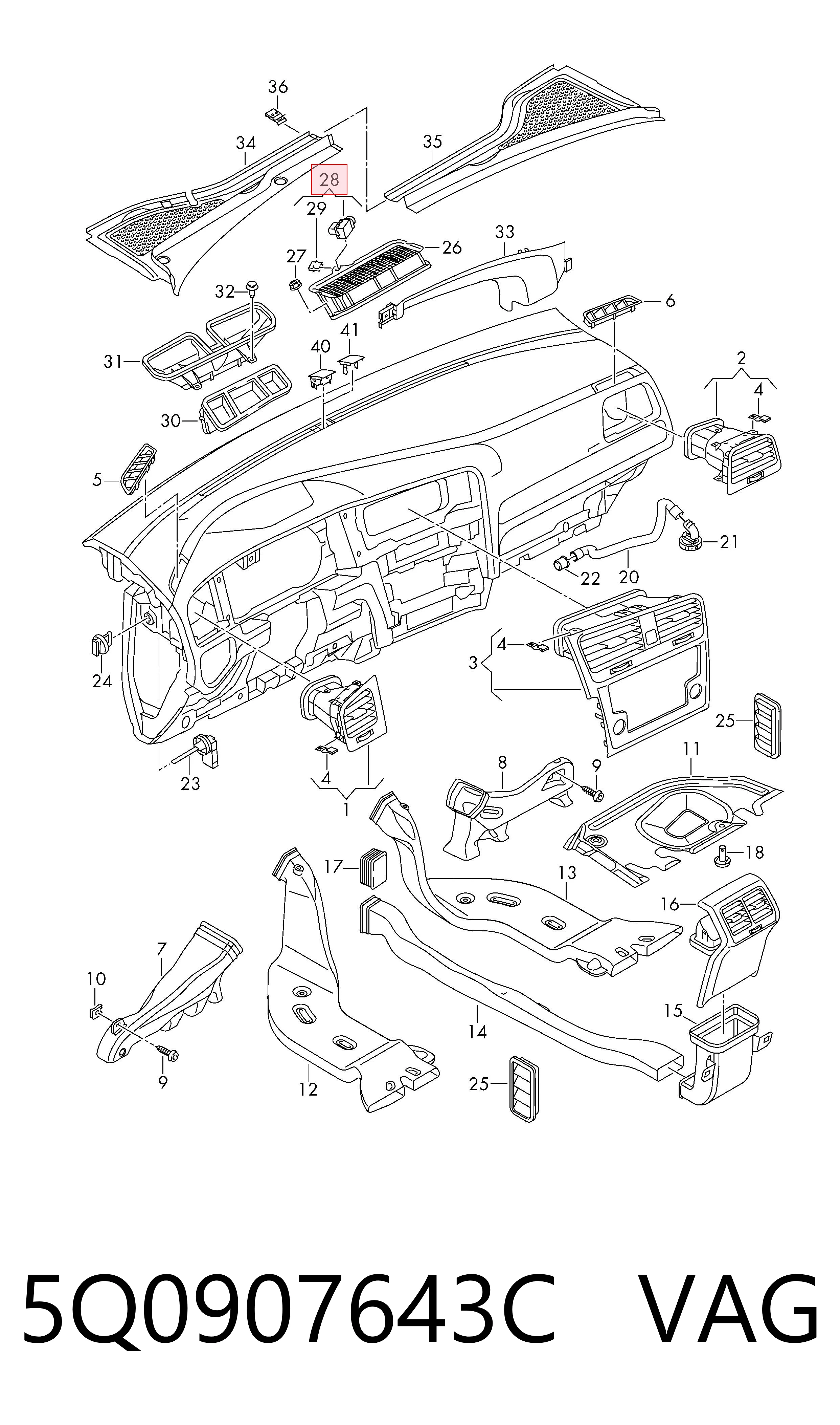 5Q0907643C VAG Sensor de contaminación del aire