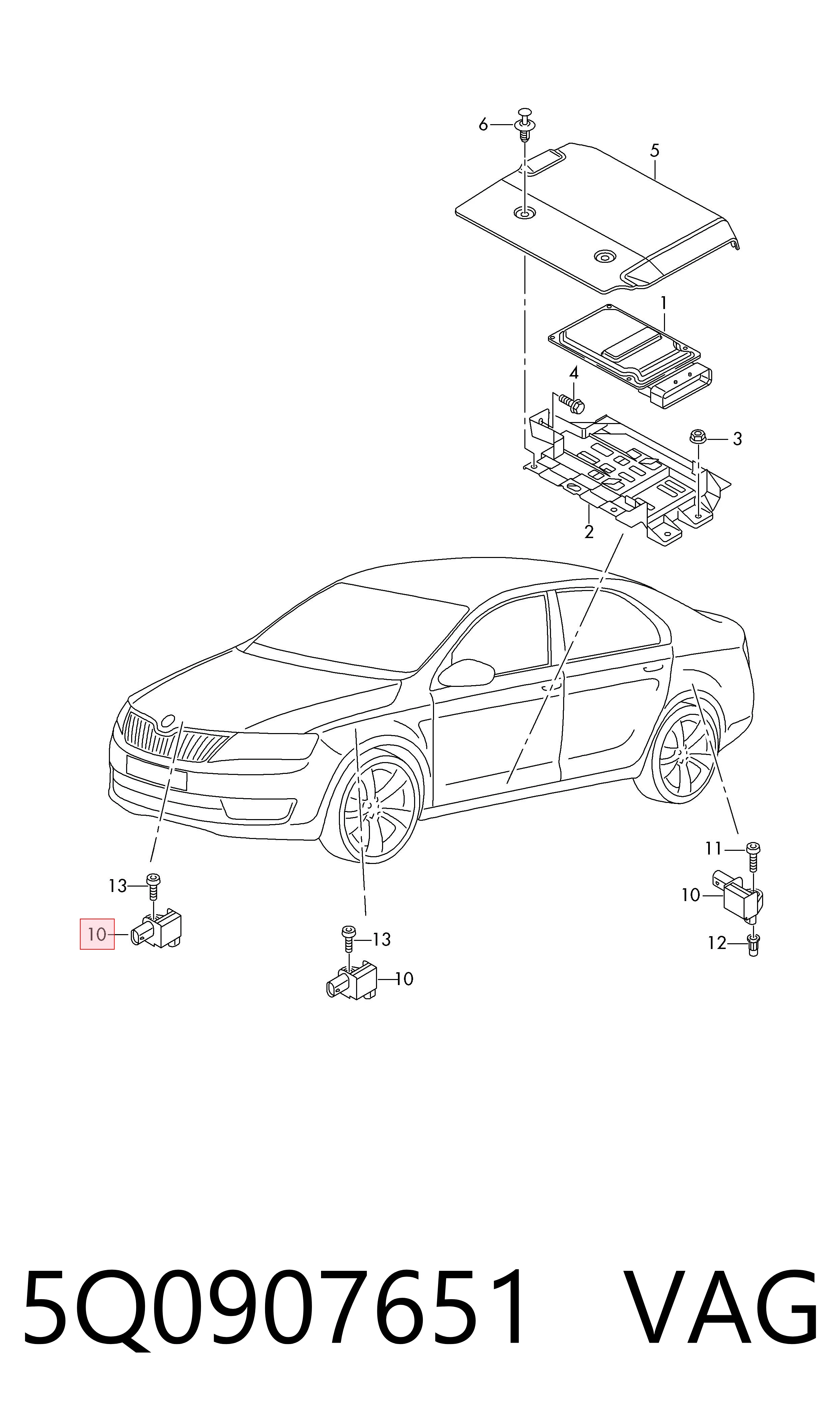 Sensor de aceleración longitudinal VAG 5Q0907651 precio, desde 40,66 EUR
