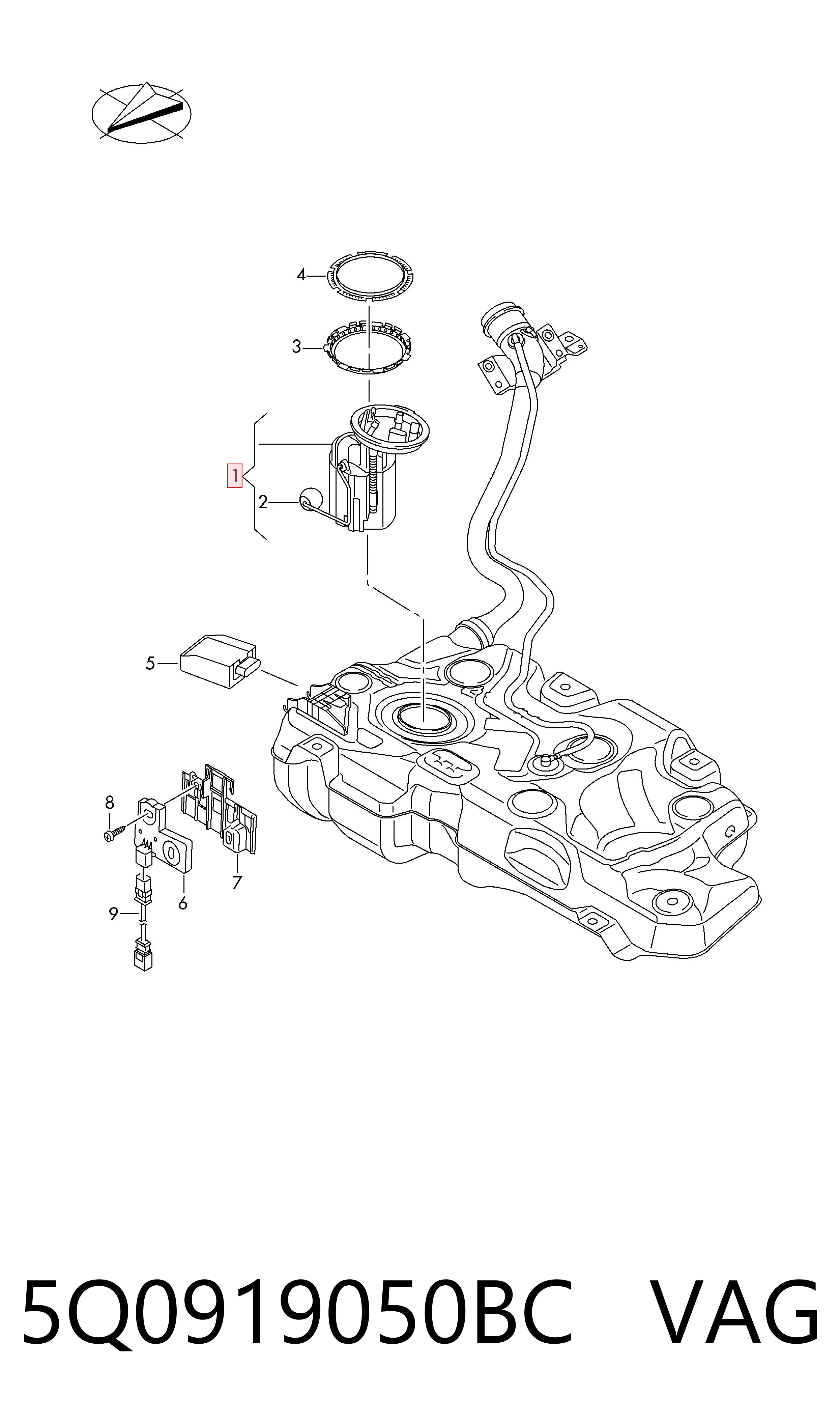 Módulo alimentación de combustible  VAG 5Q0919050BC precio, desde 107,45 EUR