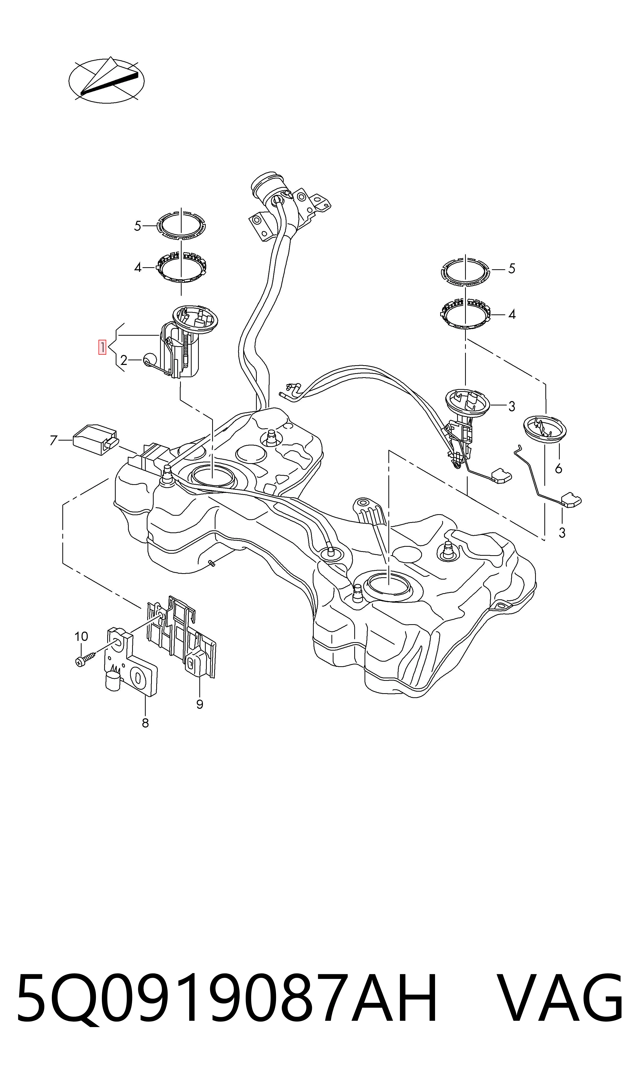 5Q0919087AH VAG Módulo de alimentación de combustible