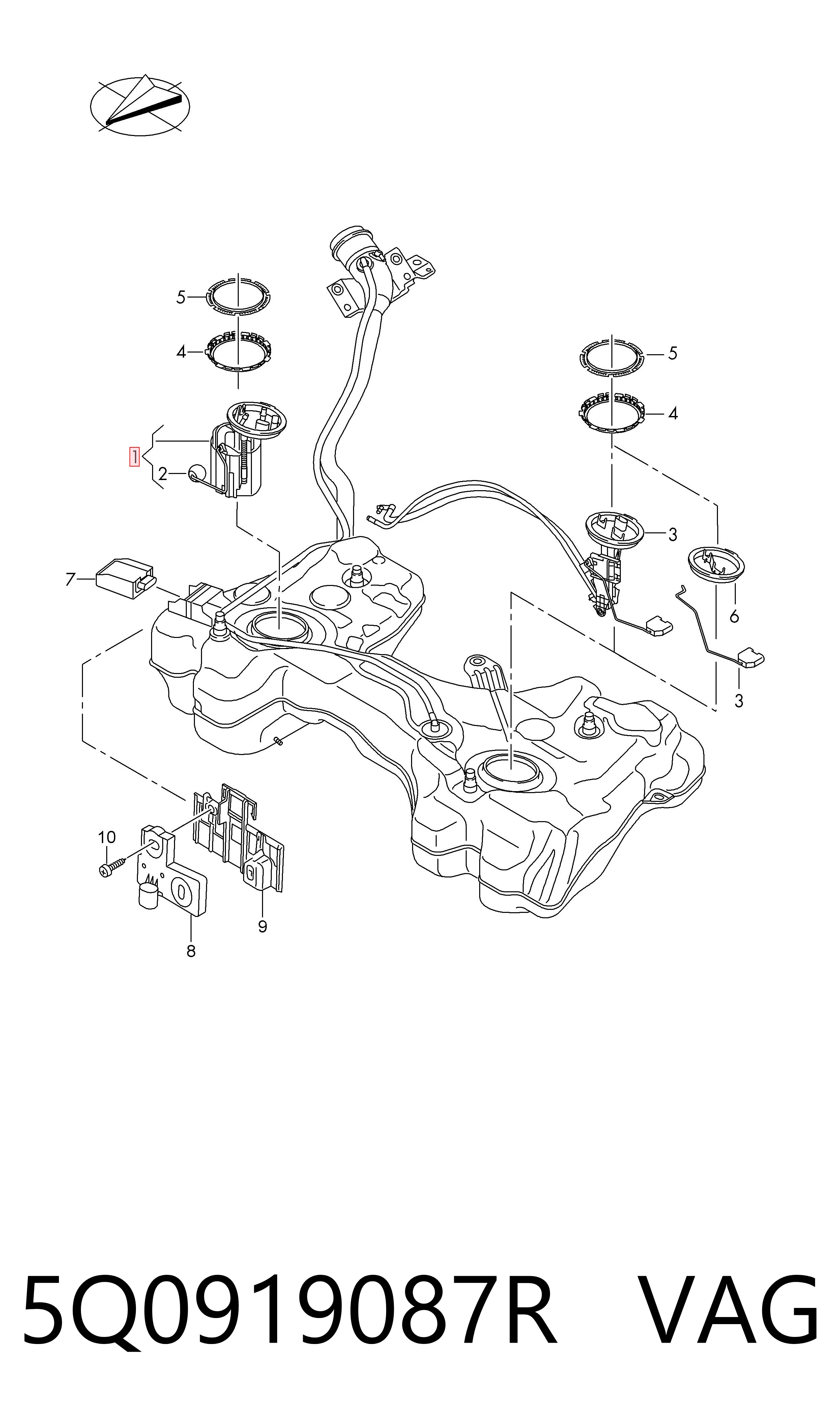 5Q0919087R VAG Módulo de alimentación de combustible