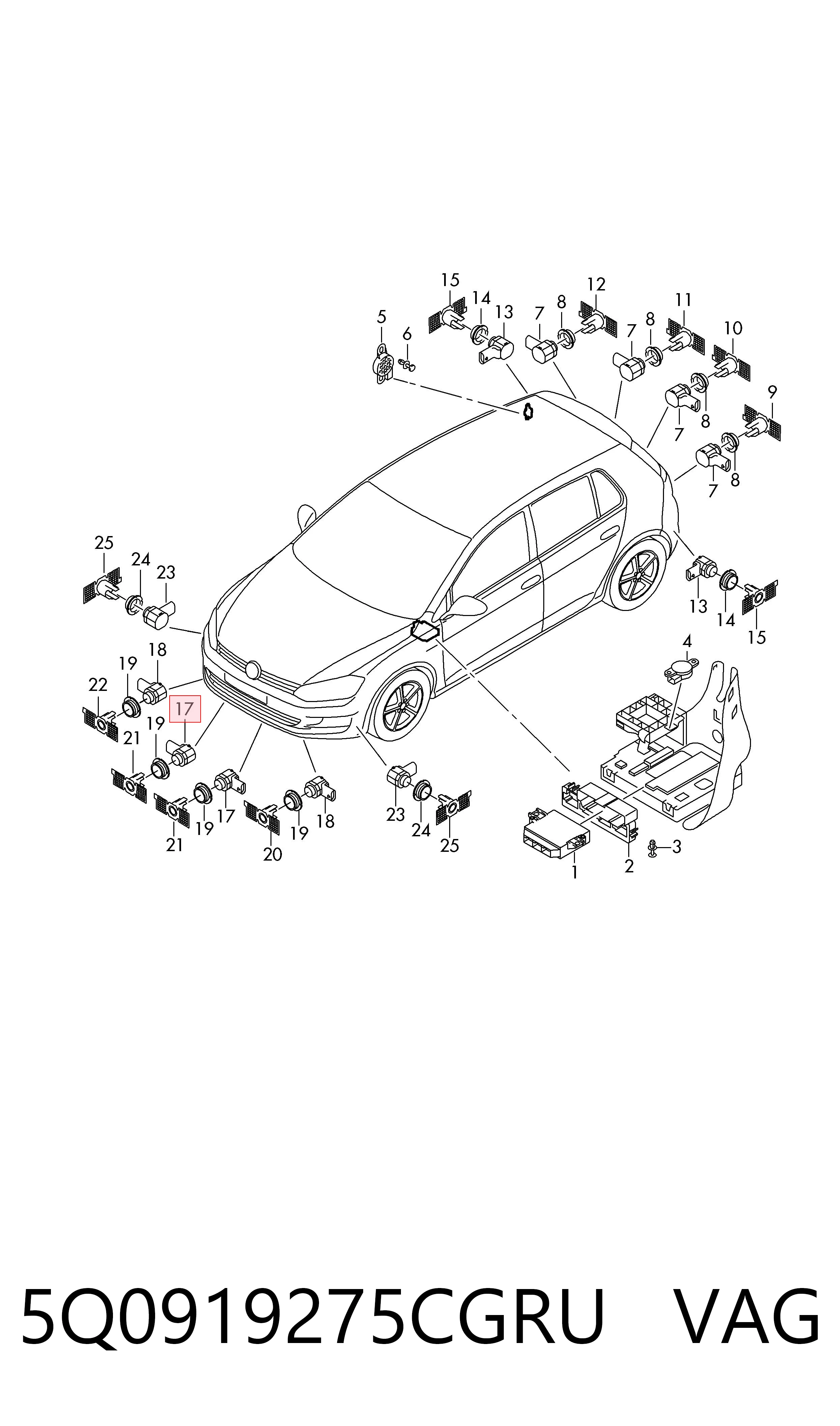 Sensor de estacionamiento delantero VAG 5Q0919275CGRU precio, desde 35,63 EUR