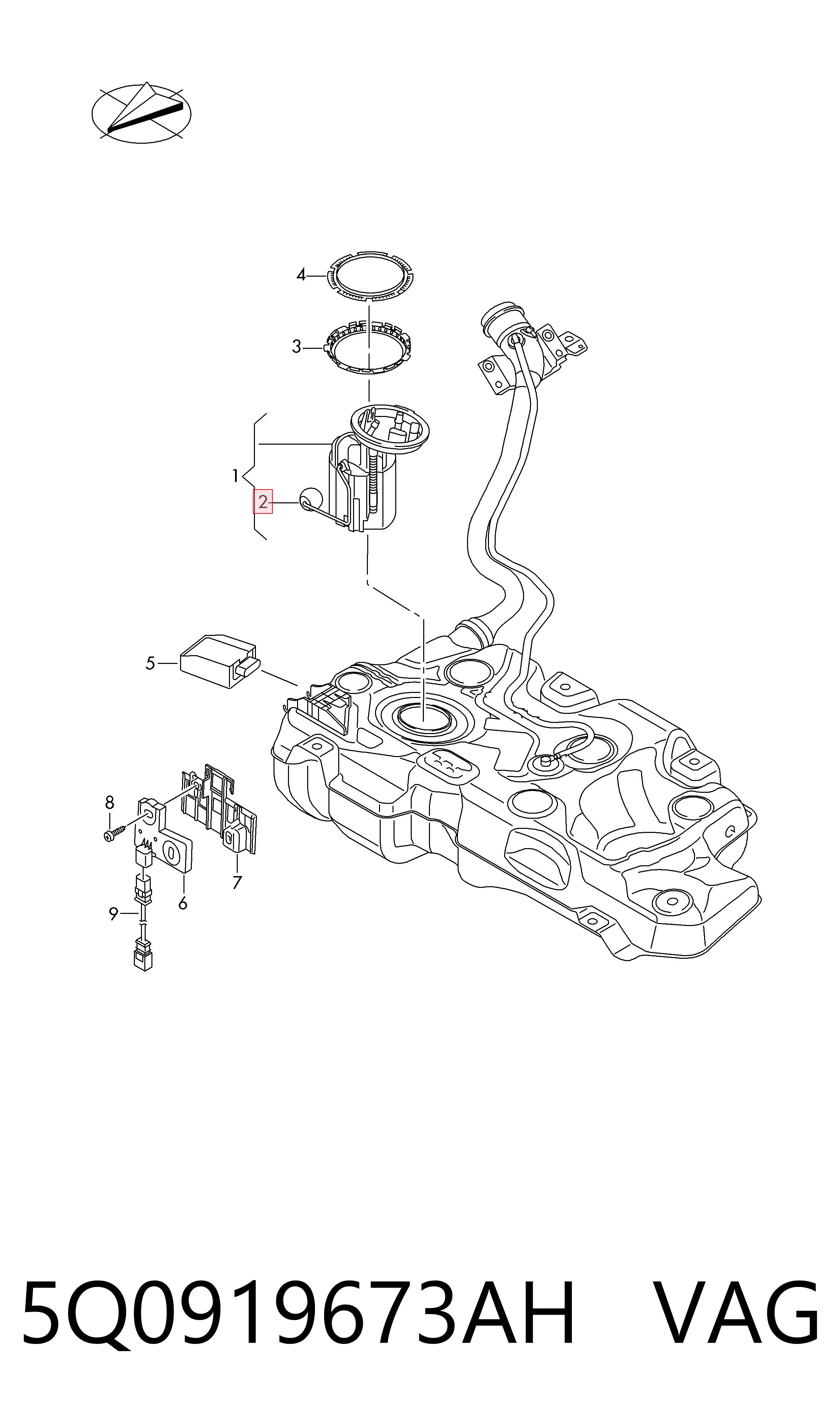 5Q0919673AH VAG Medidor de combustible