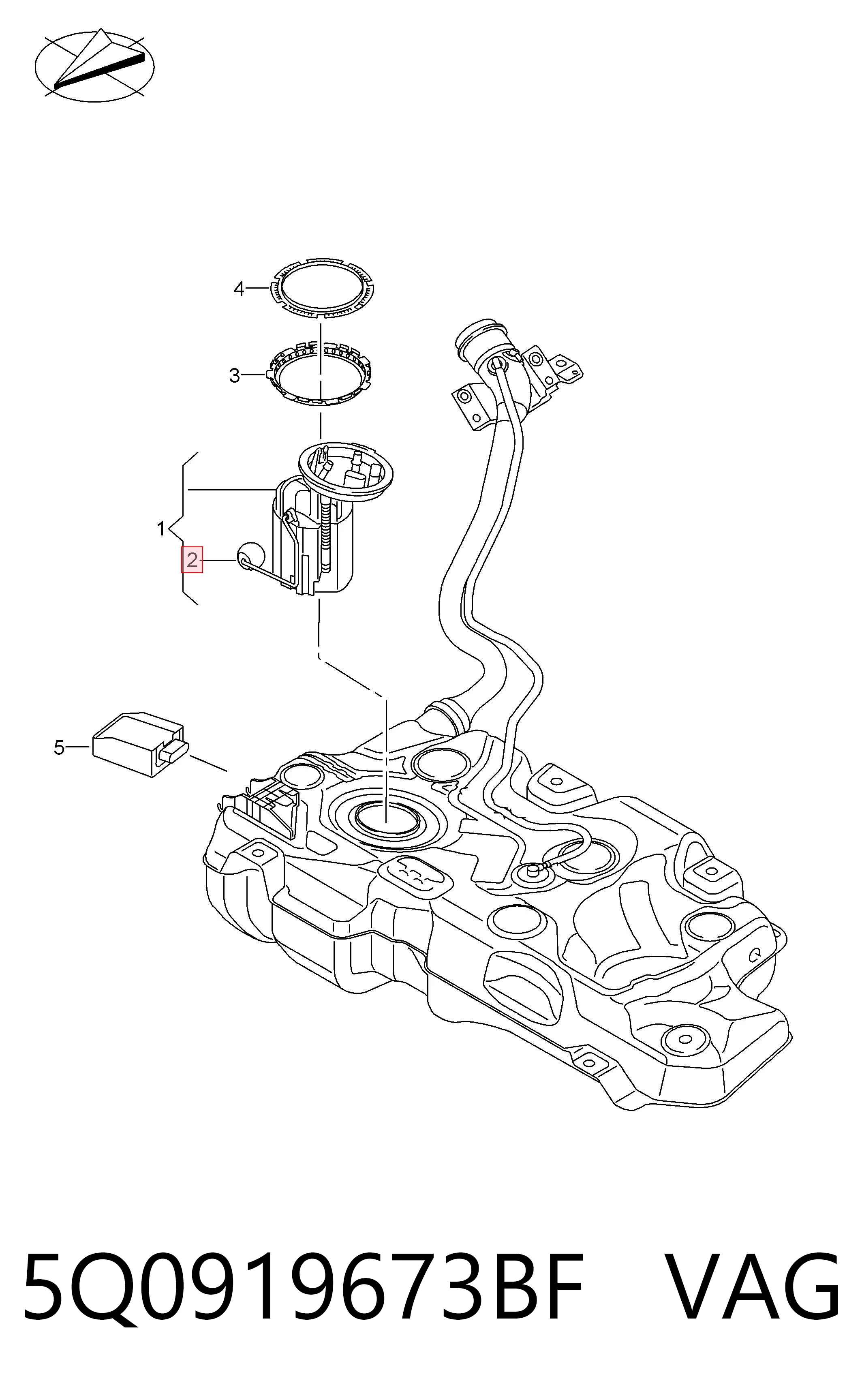 5Q0919673BF VAG Medidor de combustible