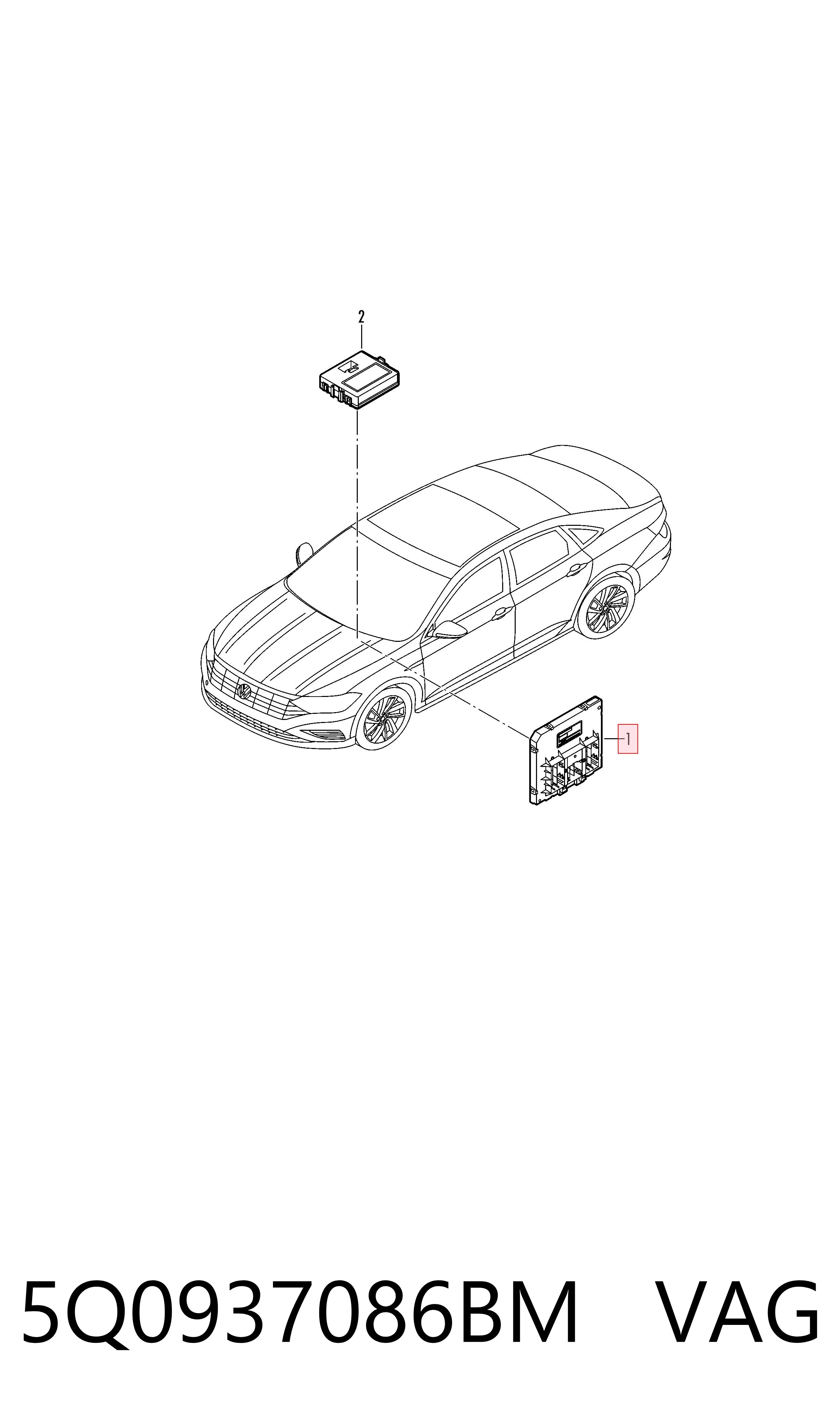 5Q0937086BM VAG Módulo de control de red de a bordo