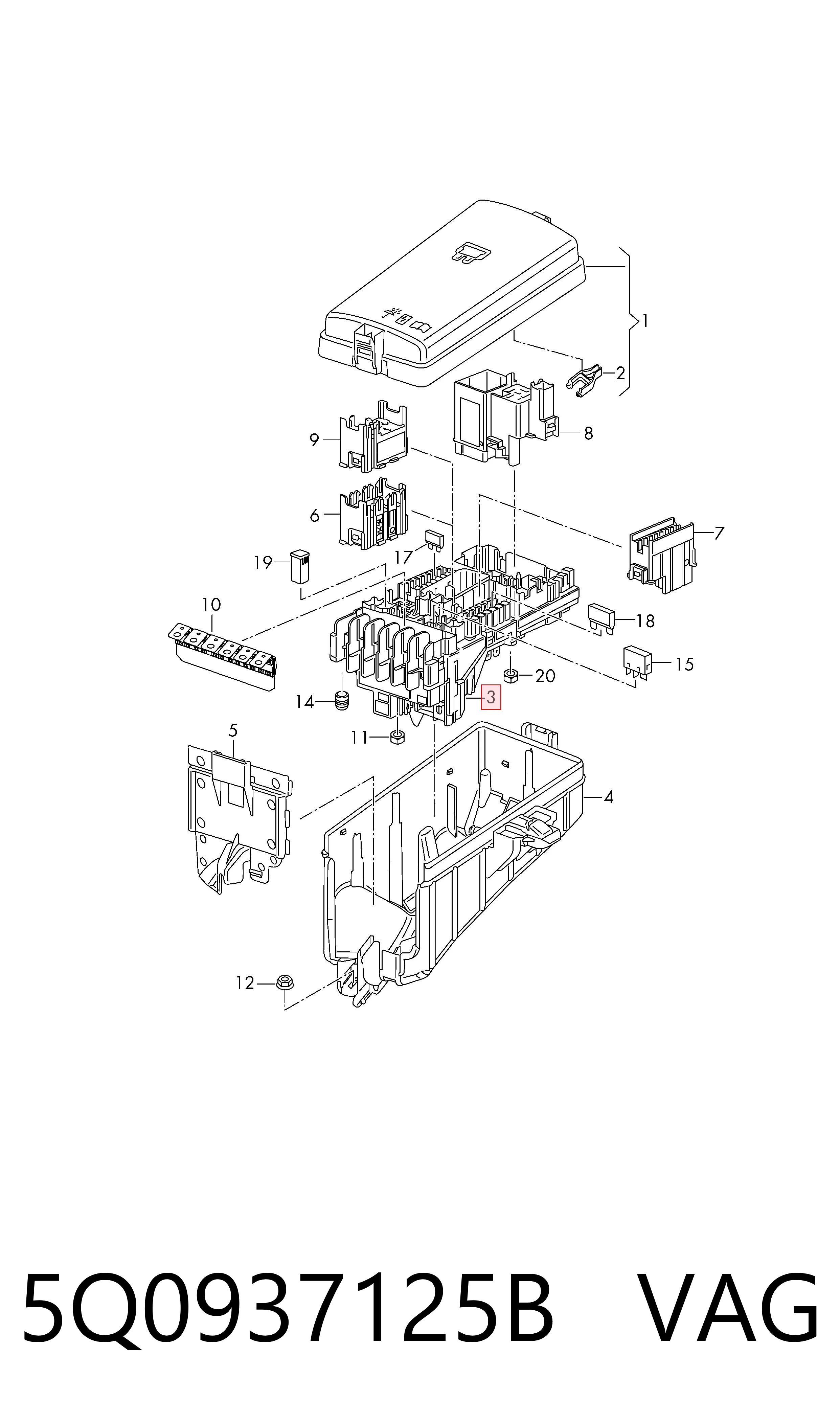 Comprar 5Q0937125B VAG Caja de fusibles