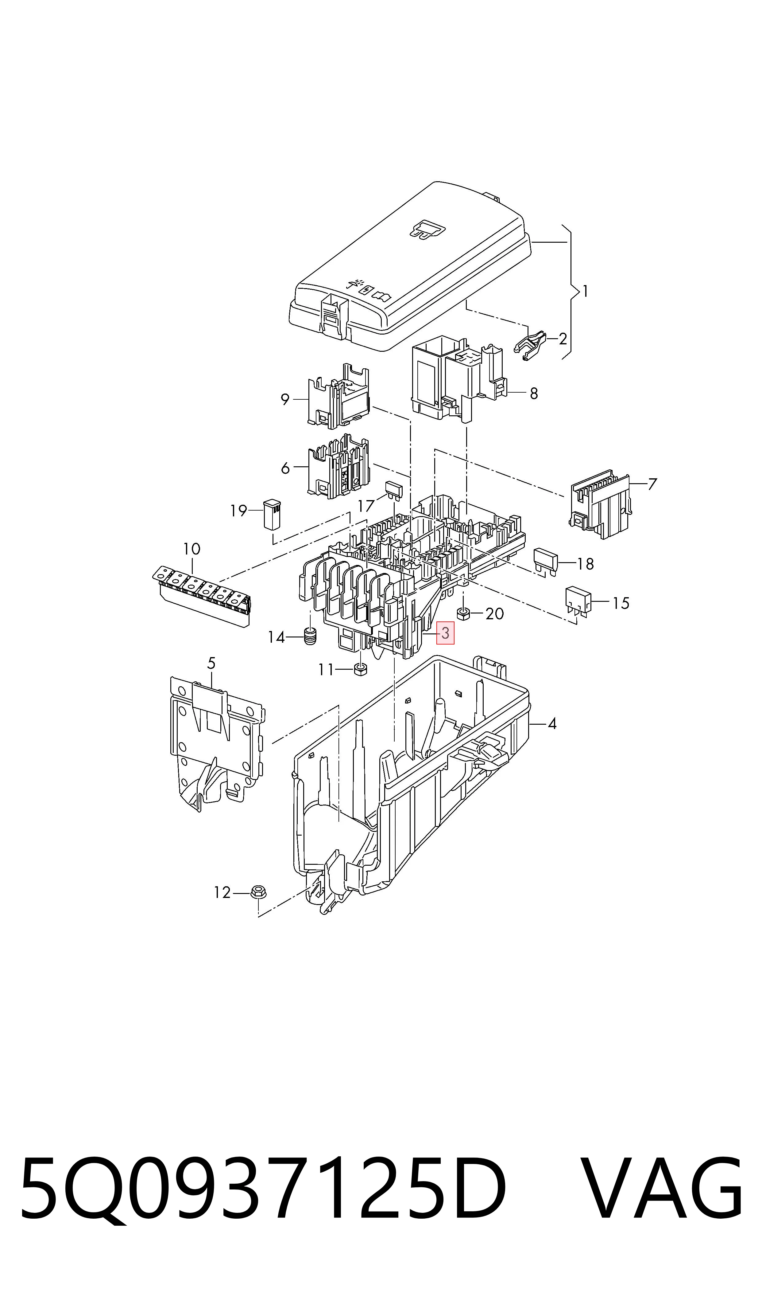 Comprar 5Q0937125D VAG Caja de fusibles