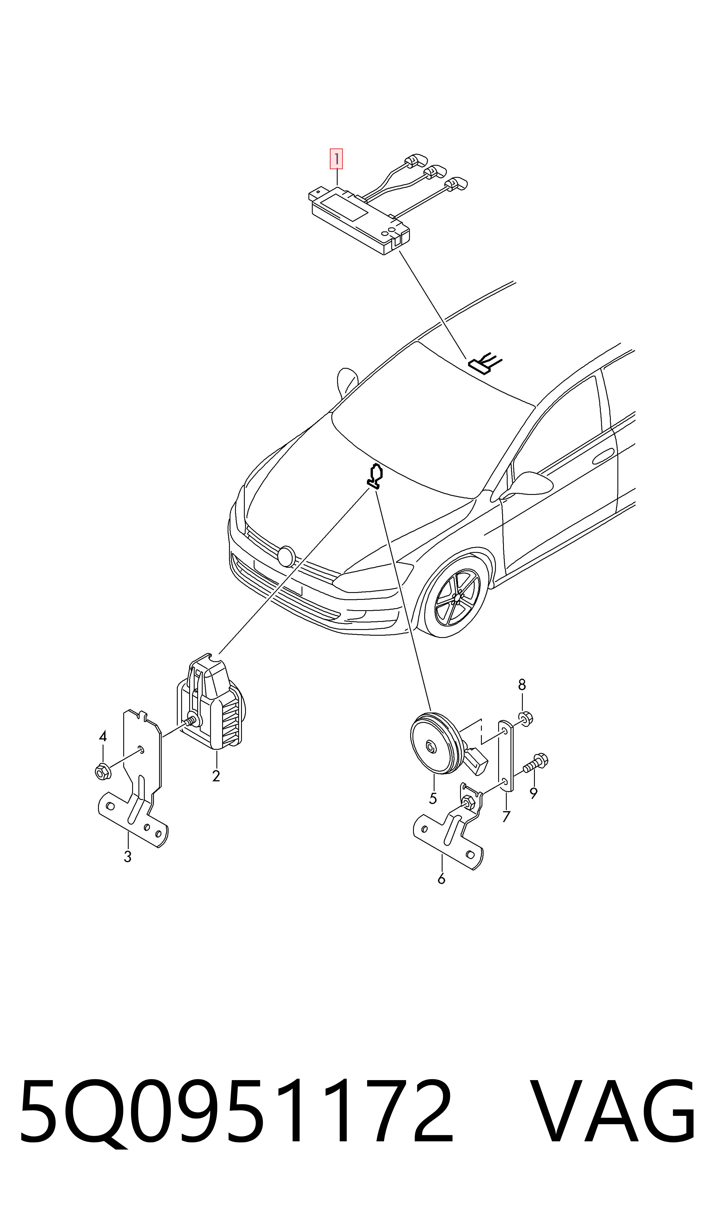 5Q0951172 VAG Módulo de alarma