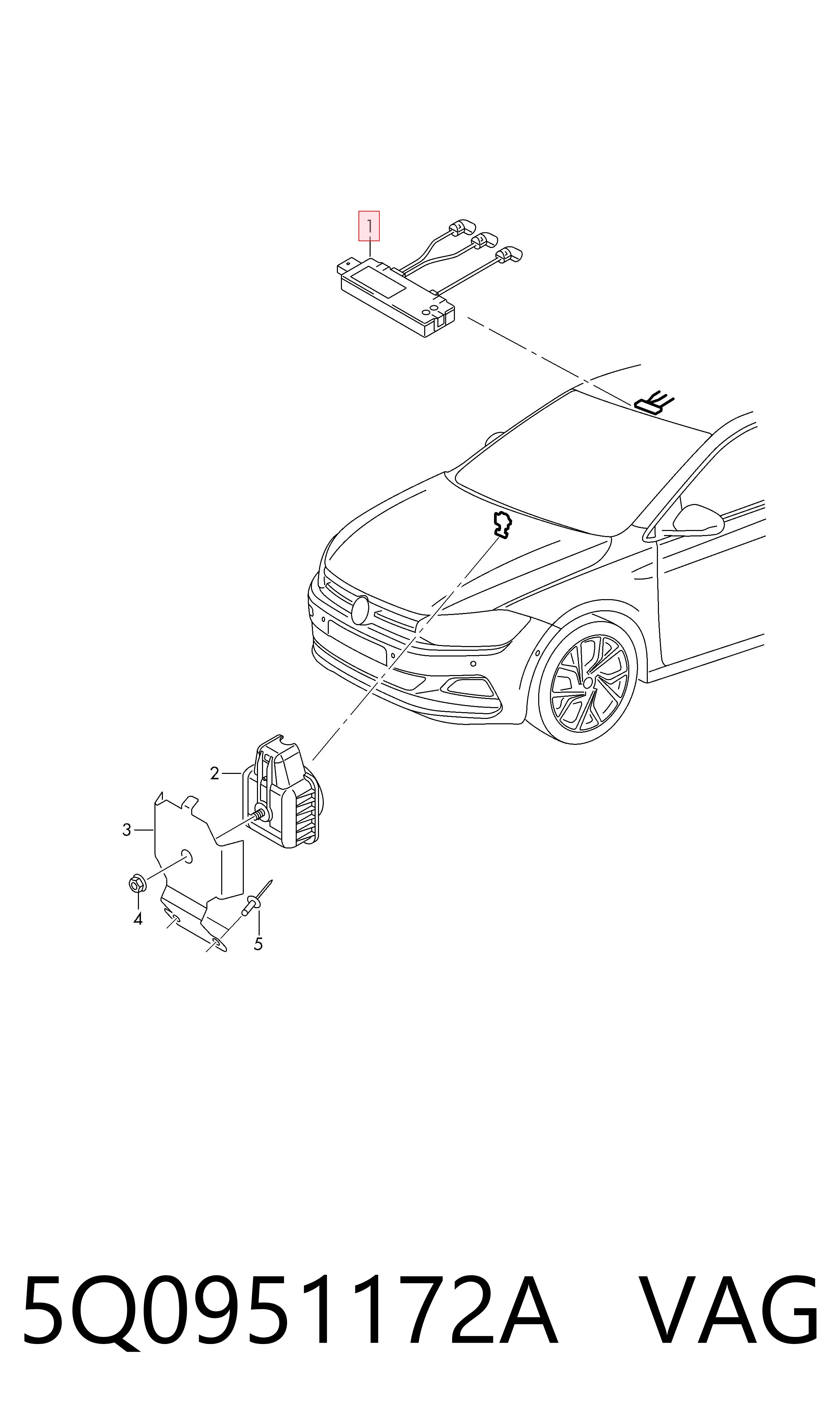 Módulo de alarma Bentley 5Q0951172