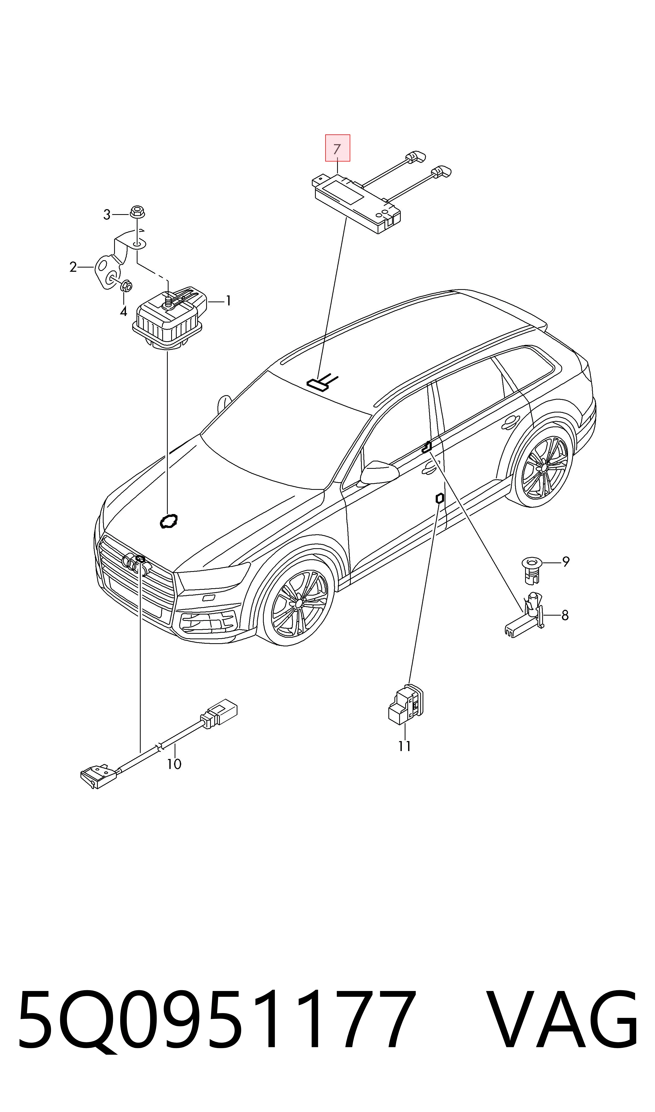 5Q0951177 VAG Sensor de movimiento en el habitáculo